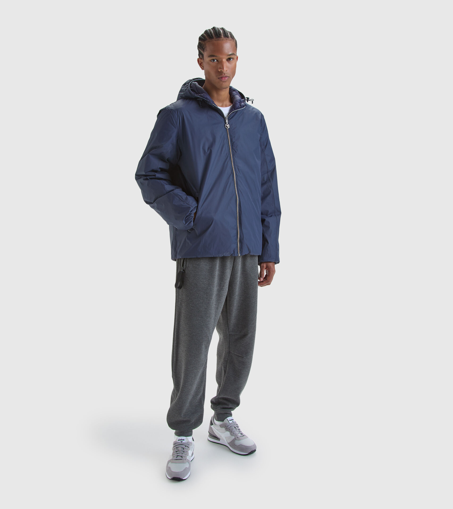 Veste rembourrée réversible - Homme HOODIE INSULATED JACKET BLEU CABAN/BLEU PROFONDEUR - Diadora