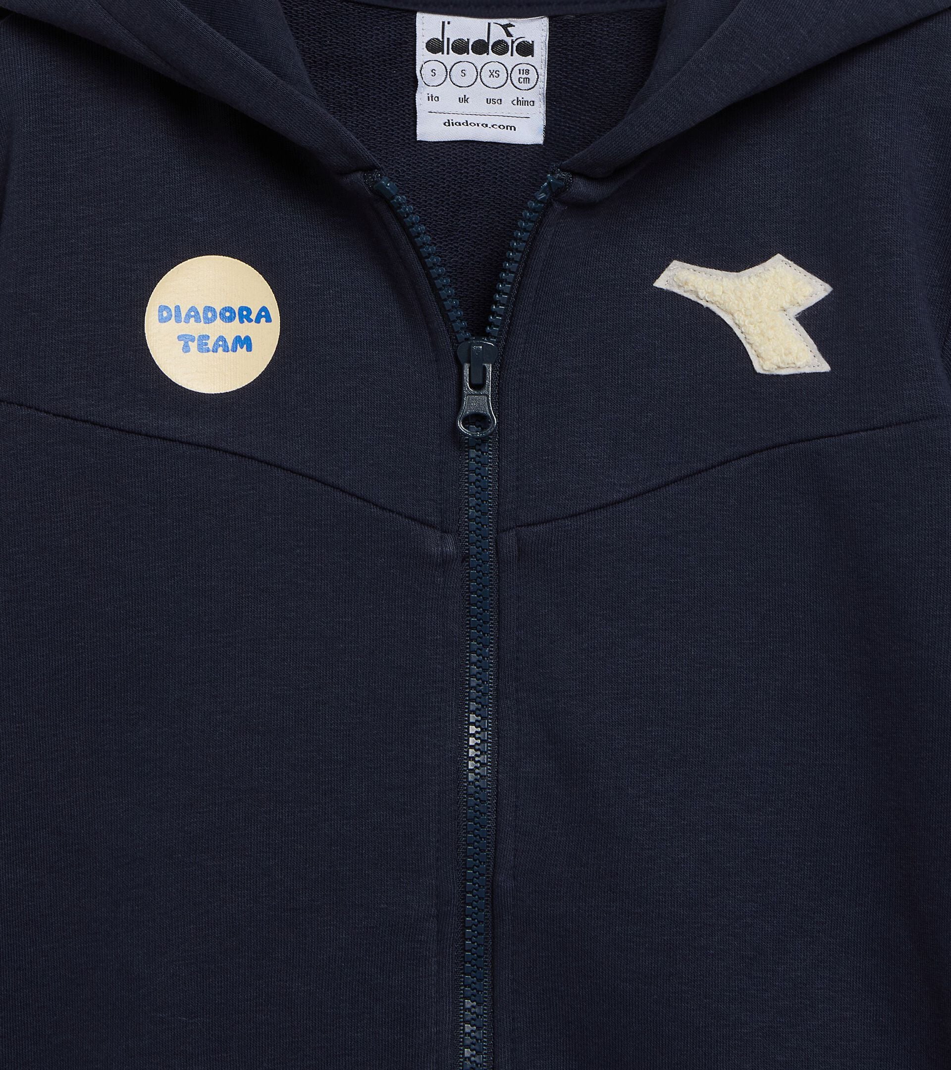 Surv&ecirc;tement cotton look - Regular/Relaxed - Gar&ccedil;on et fille JU. TRACKSUIT HD FZ LOGO (FT) BLEU NUITS - Diadora