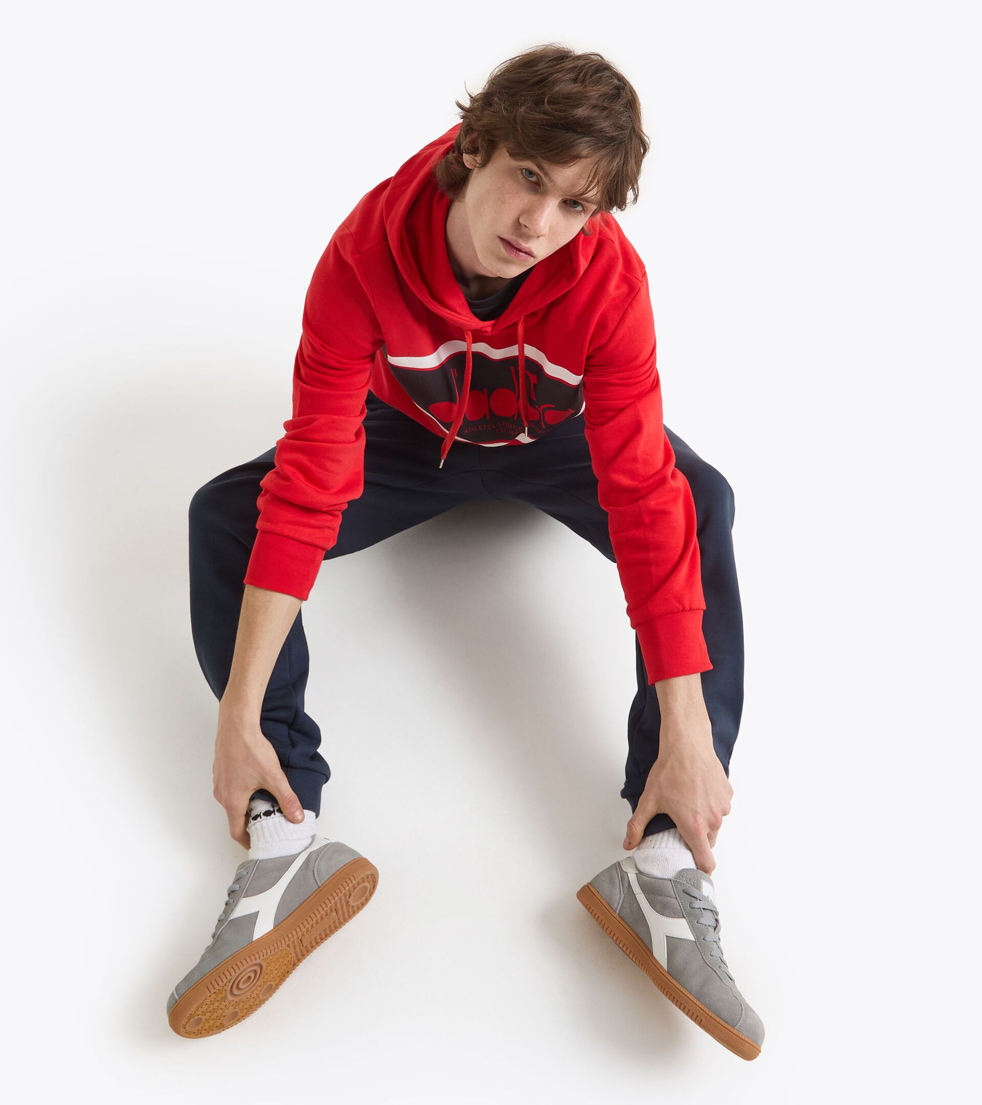 Felpa con cappuccio color block - Per ogni genere HOODIE LOGO ROSSO FER.ITALIA - Diadora