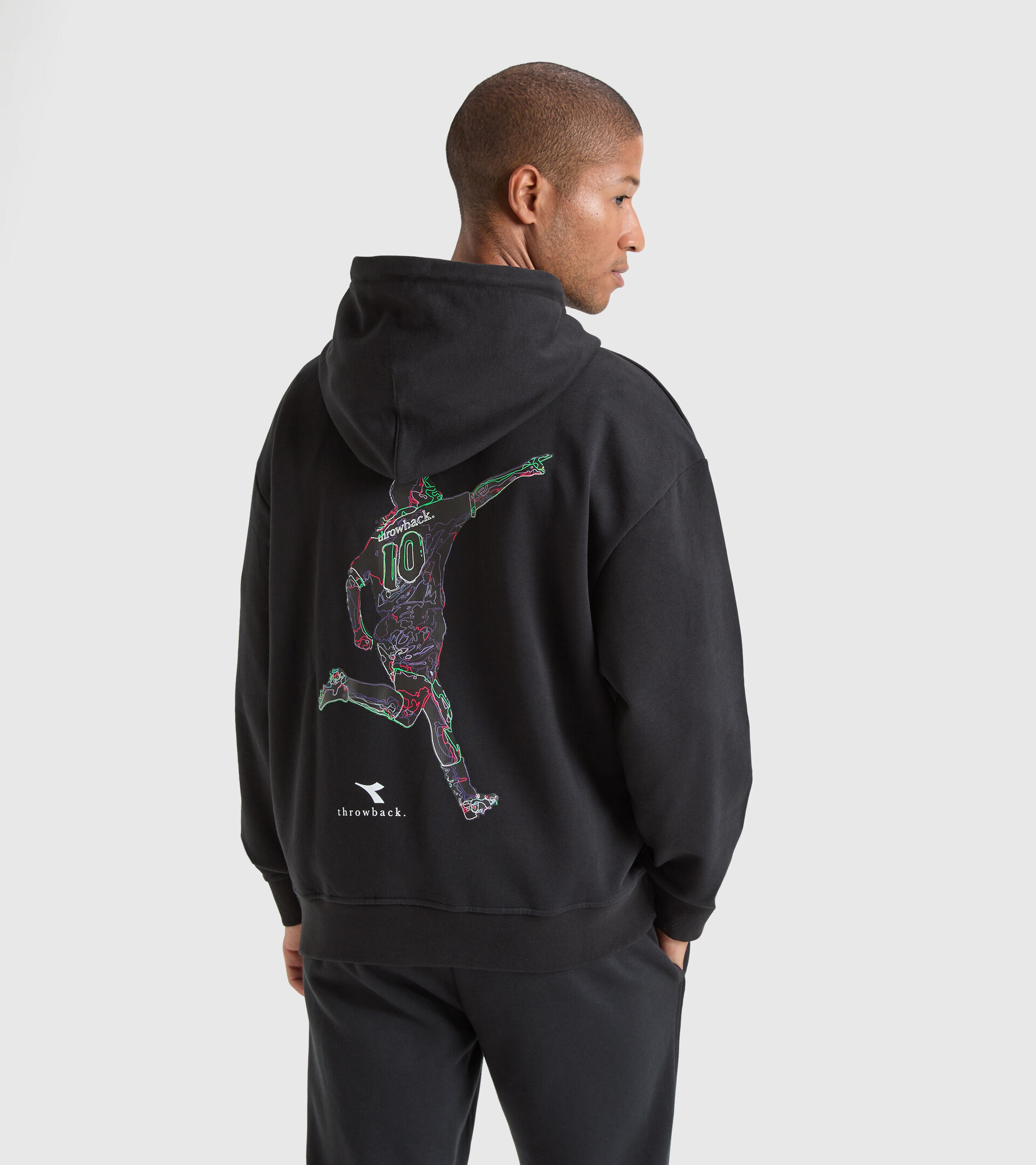 Sudadera deportiva Throwback - Unisex HOODIE CLASSIC STORY  RB NEGRO - Diadora