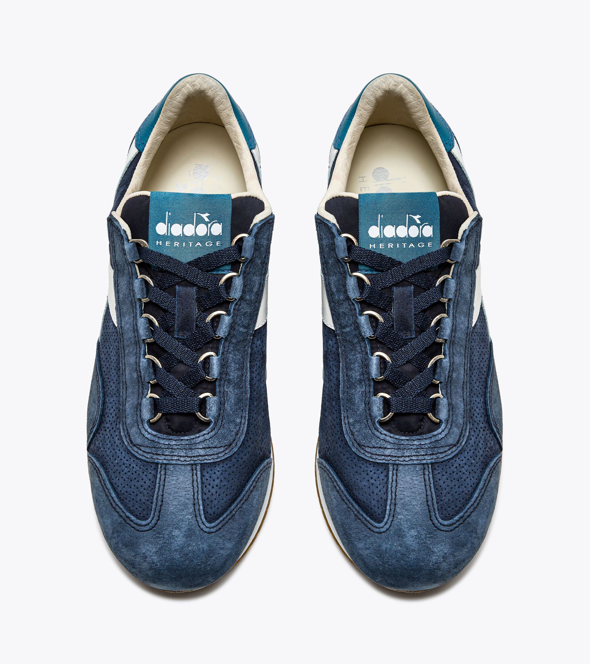 Equipe Stone Stonewashed Trainer - Blue, Mens Shoes Online