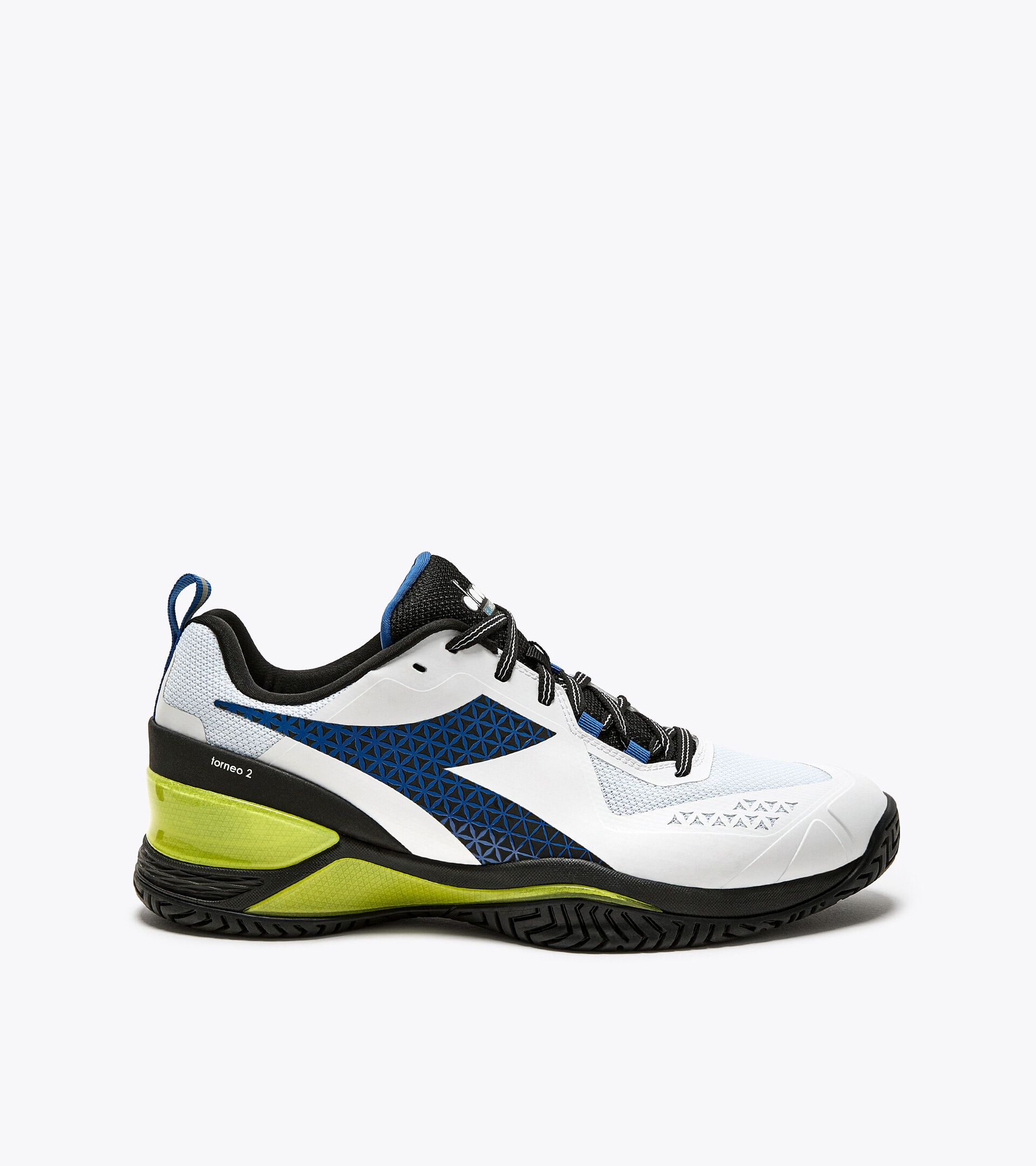 Tennis shoes for hard surfaces or clay - Men BLUSHIELD TORNEO 2 AG WHITE/DEJA VU BLUE/BLACK - Diadora