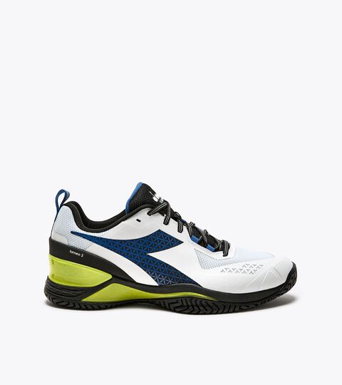 Tennis shoes for hard surfaces or clay - Men BLUSHIELD TORNEO 2 AG WHITE/DEJA VU BLUE/BLACK - Diadora