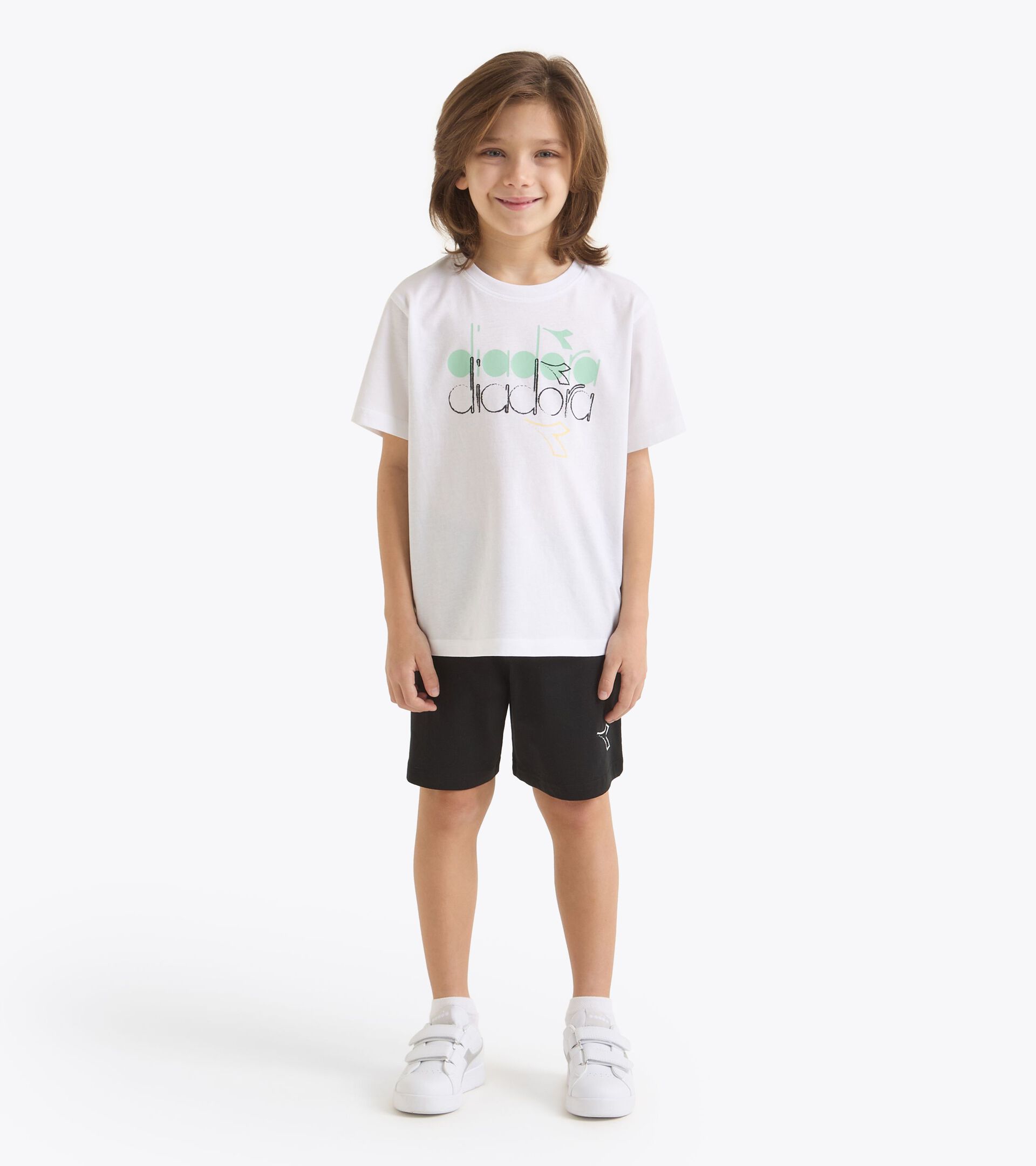 Sports set - T-shirt and shorts - Boy JB. SET  ESSENTIAL SPORTS SS OPTICAL WHITE - Diadora