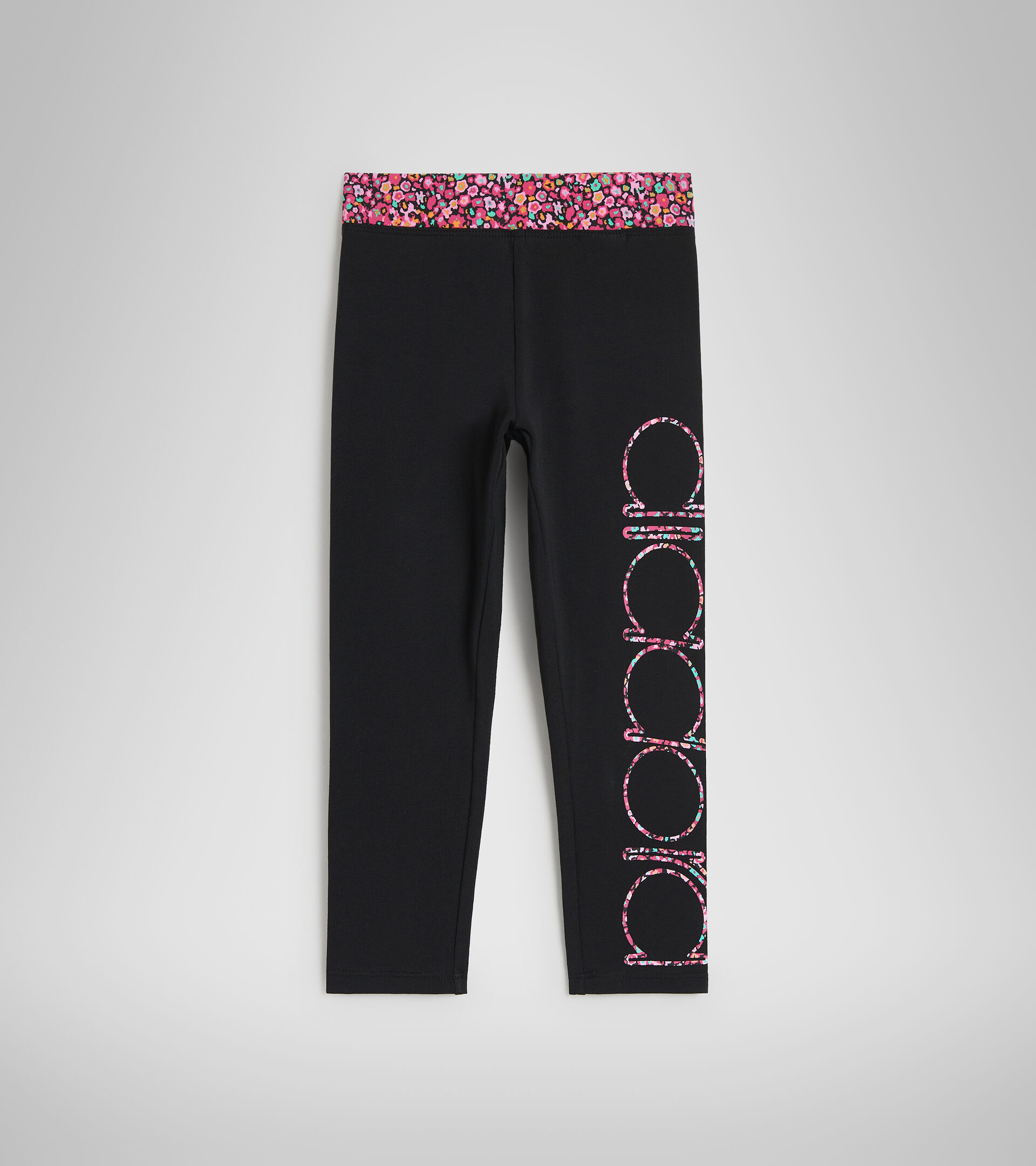 Stretch cotton jersey sports leggings - Girls JG.LEGGINGS BLOSSOM BLACK - Diadora