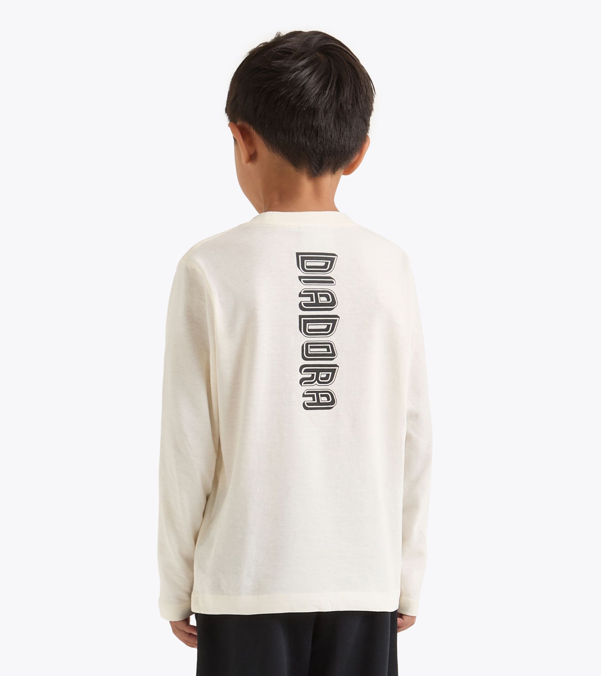 Cotton long-sleeved t-shirt - Boy 
 JB. T-SHIRT LS LOGO GARDENIA WHITE - Diadora