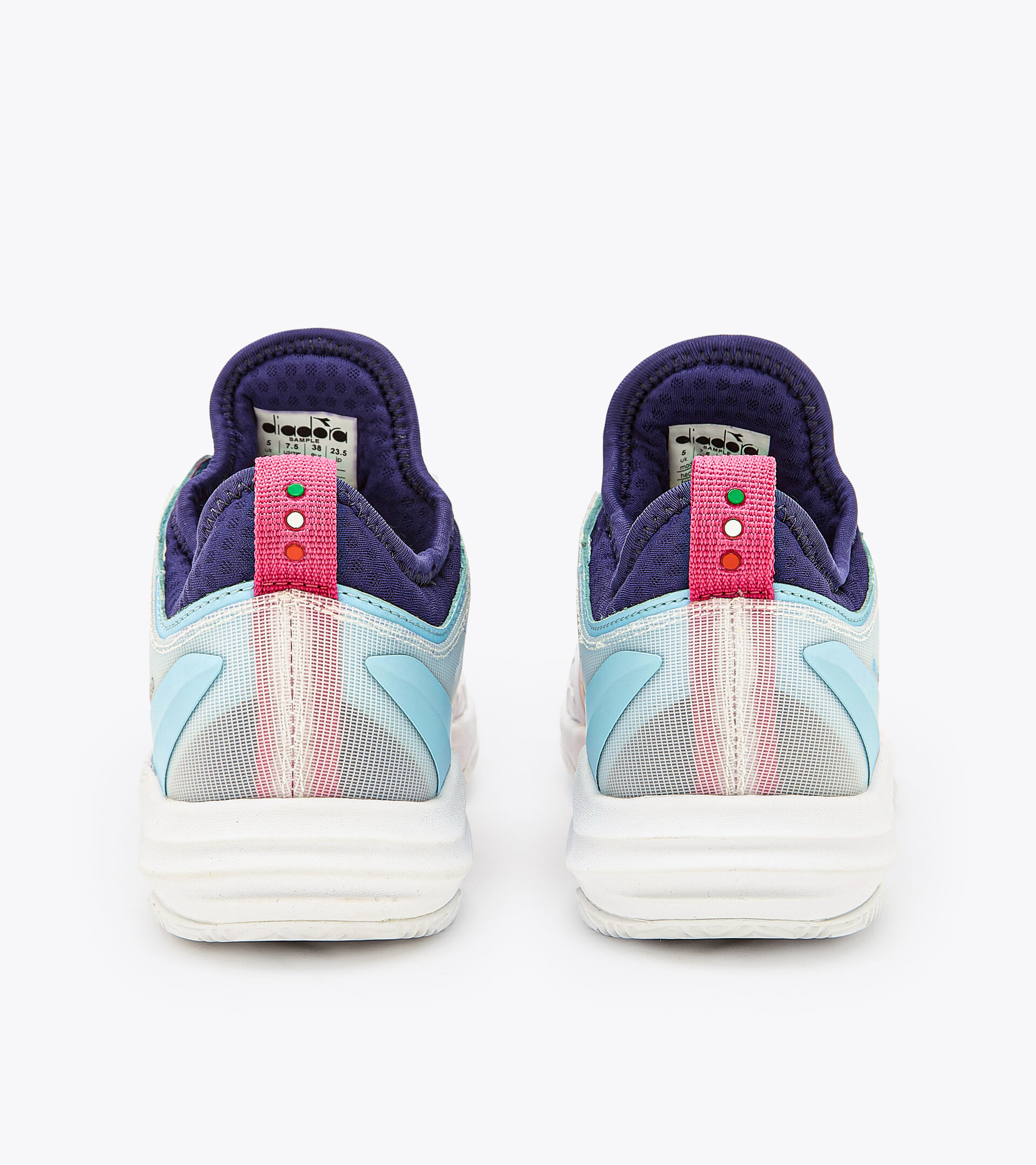 Tennis shoes for clay courts - Women SPEED BLUSHIELD FLY 4 + W CLAY WHITE/BLUEPRINT/PINK YARROW - Diadora