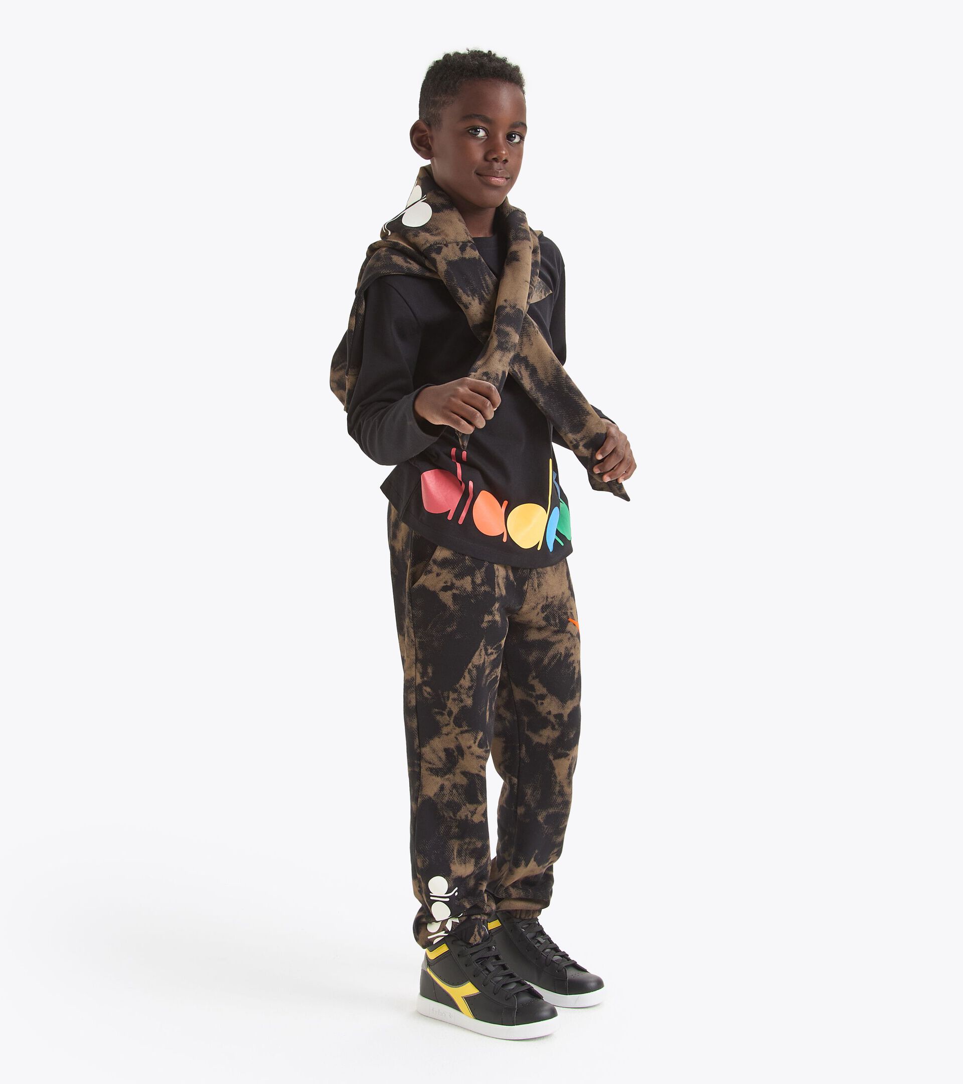 Long-sleeved t-shirt with tie dye details - Boy
 JB. T-SHIRT LS TYE DYE BLACK - Diadora