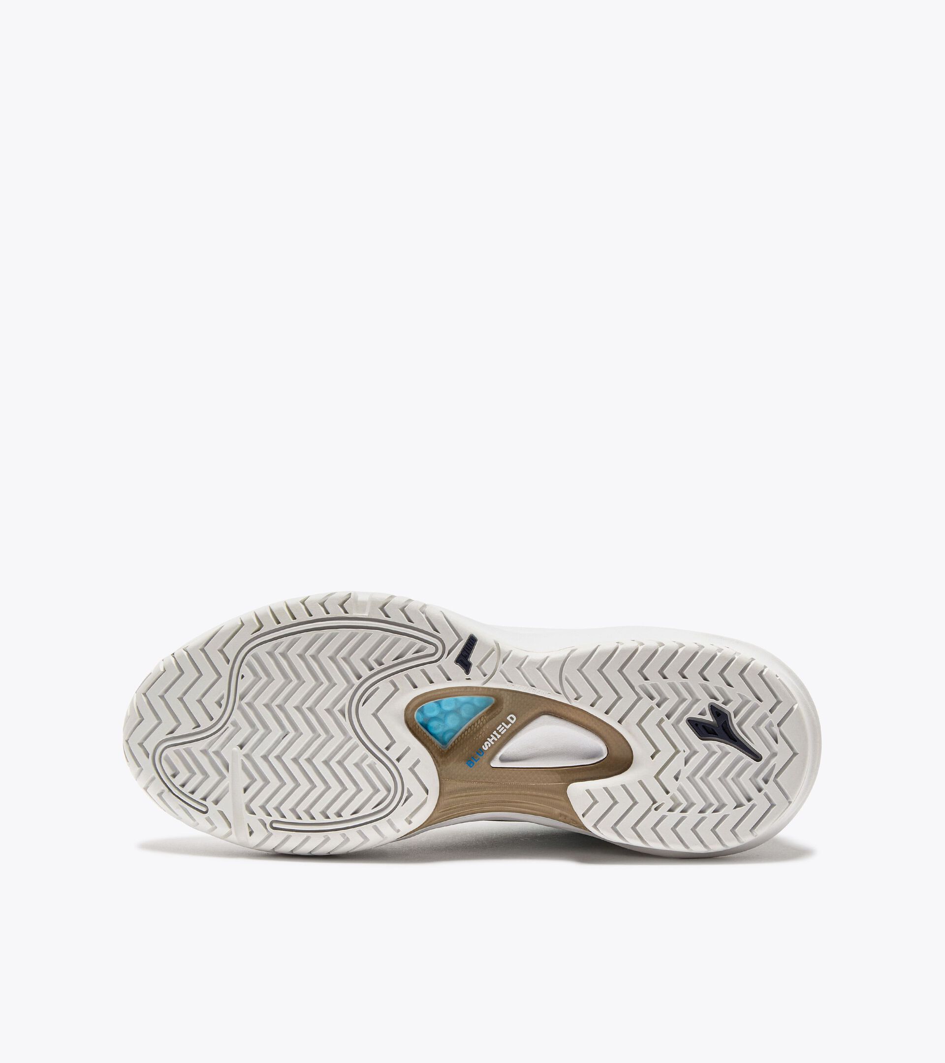 Tennis shoes for hard surfaces or clay - Women SPEED BLUSHIELD FLY 4 + W AG WHITE/BLUE CORSAIR - Diadora