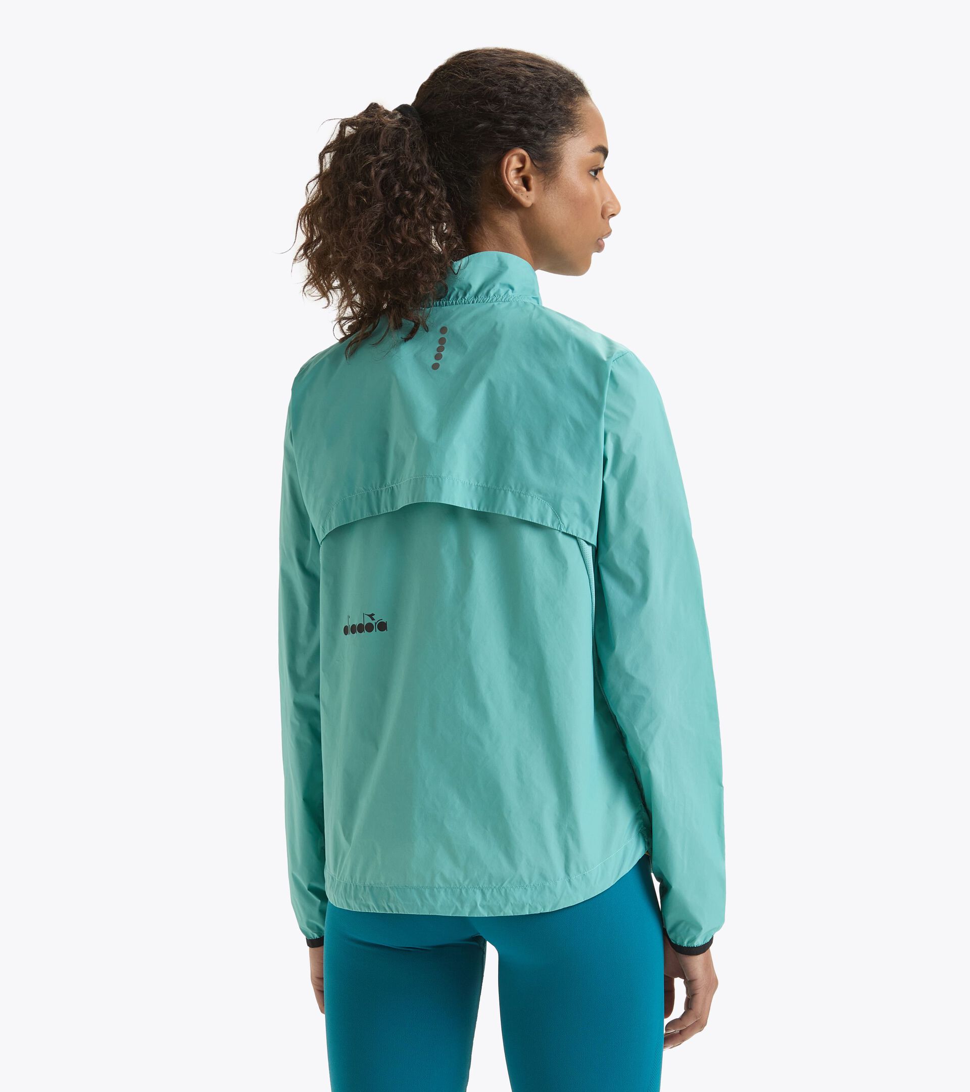 Chaqueta impermeable y cortavientos - Mujer L. PACKABLE WIND JACKET DUSTY TURQUOISE - Diadora