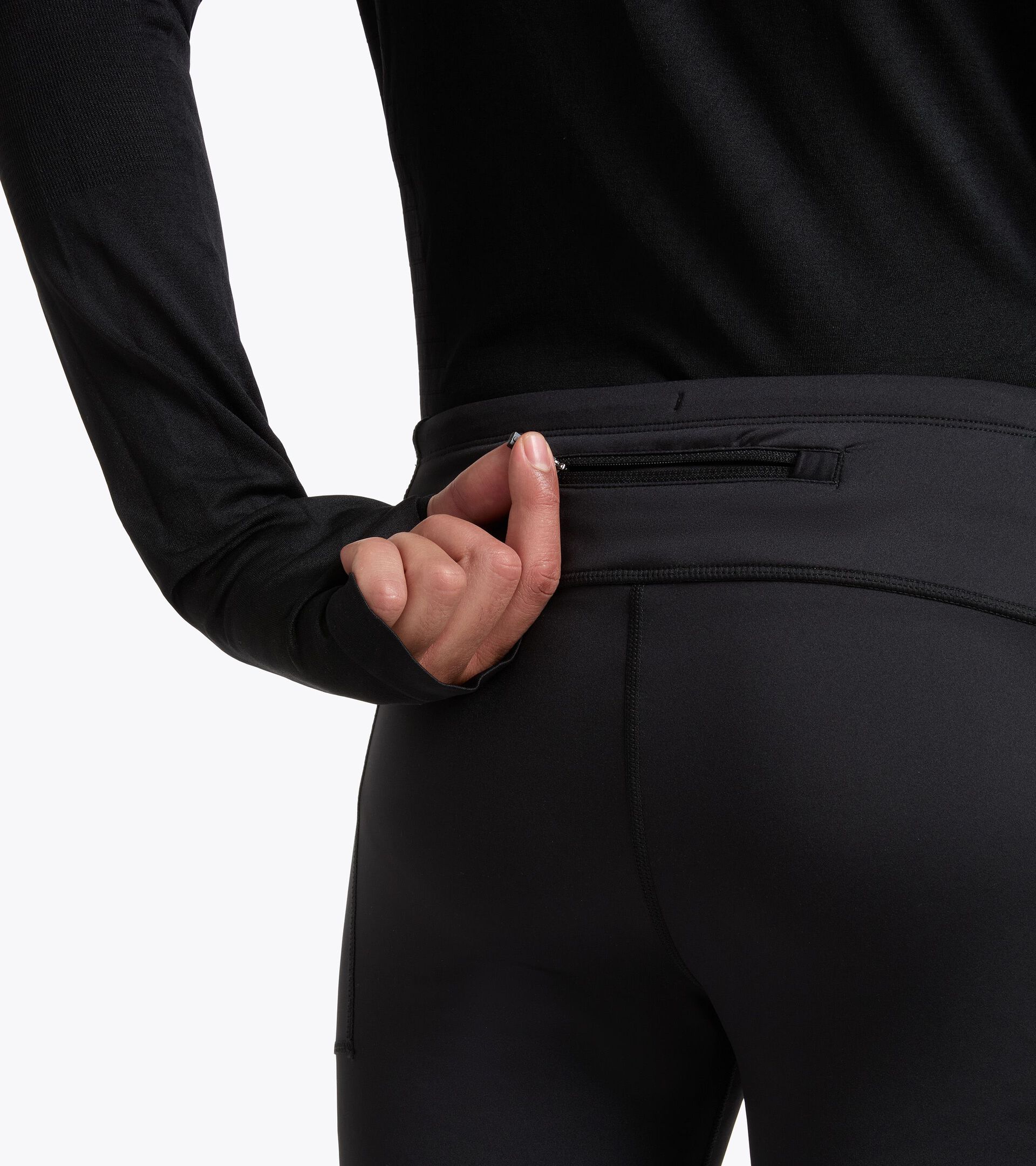 Thermoregulating Technical Leggings - STRATOUNO Running - Men&rsquo;s TIGHTS STRATOUNO BLACK - Diadora