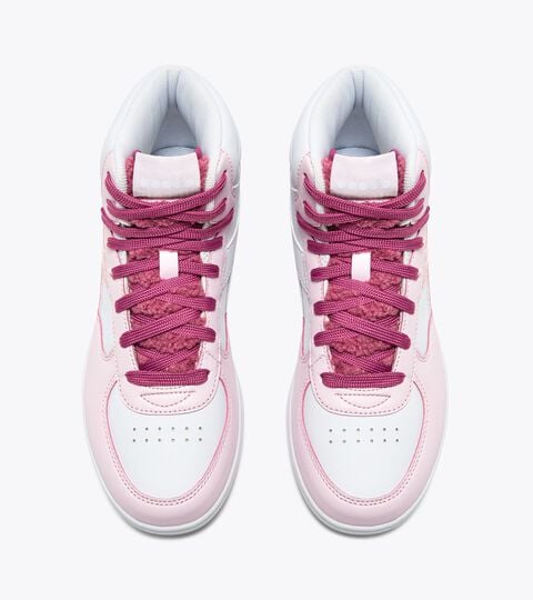 RAPTOR MID GIRL FLUFFY GS, WHITE/RED VIOLET Sports shoes - Girls - 8 to 16 years old RAPTOR MID GIRL FLUFFY GS WHITE/RED VIOLET - Diadora