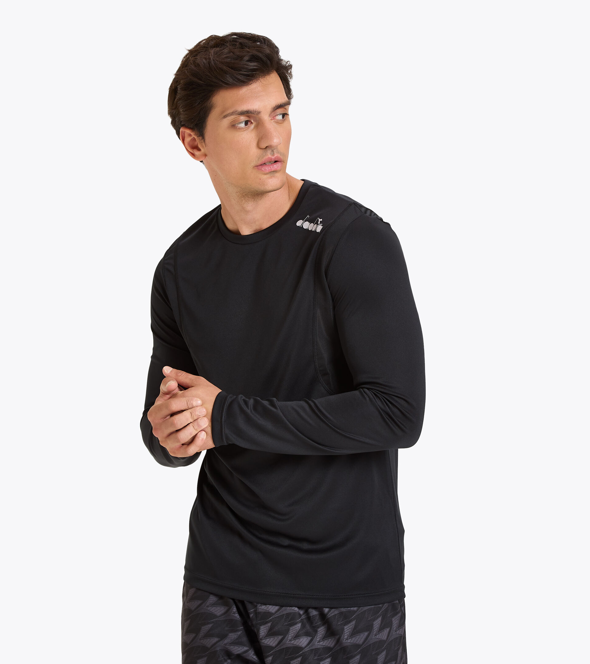 Running T-shirt - Men LS CORE TEE BLACK - Diadora