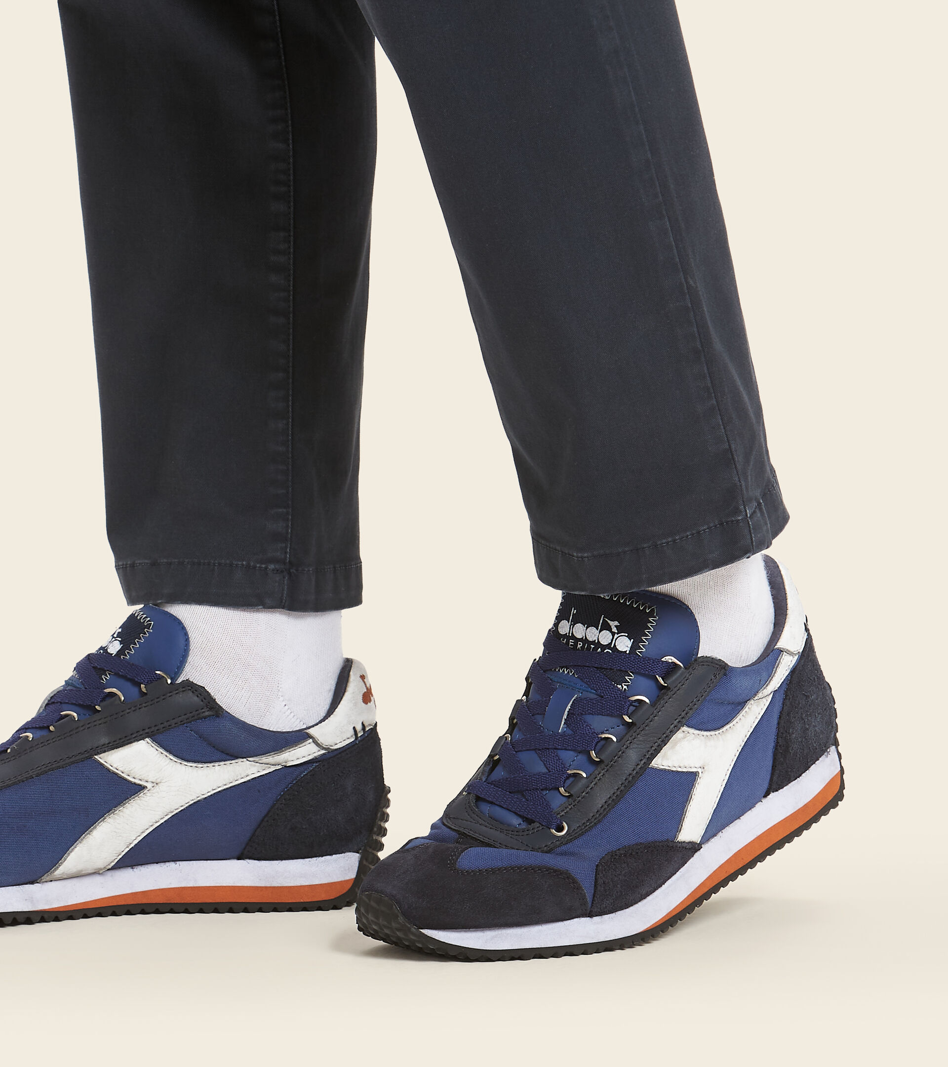 Footwear Heritage UNISEX EQUIPE H DIRTY STONE WASH EVO AZUL LIMOGES Diadora