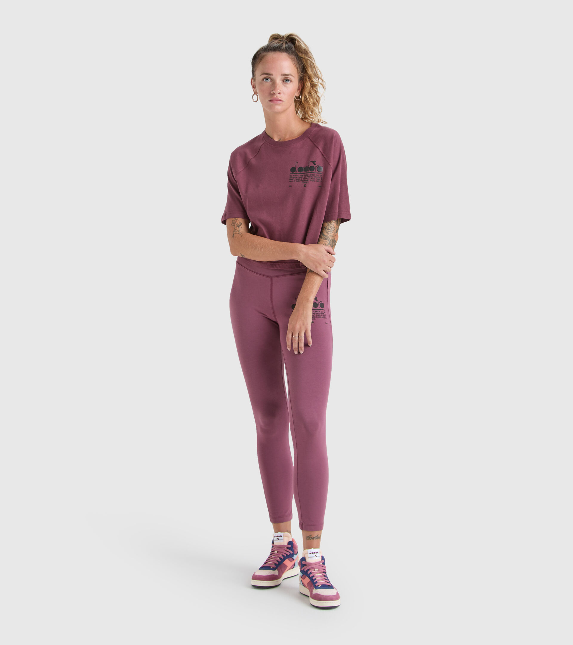 T-Shirt aus Baumwolle - Damen L. T-SHIRT SS MANIFESTO VERNICHTET VIOLETT - Diadora