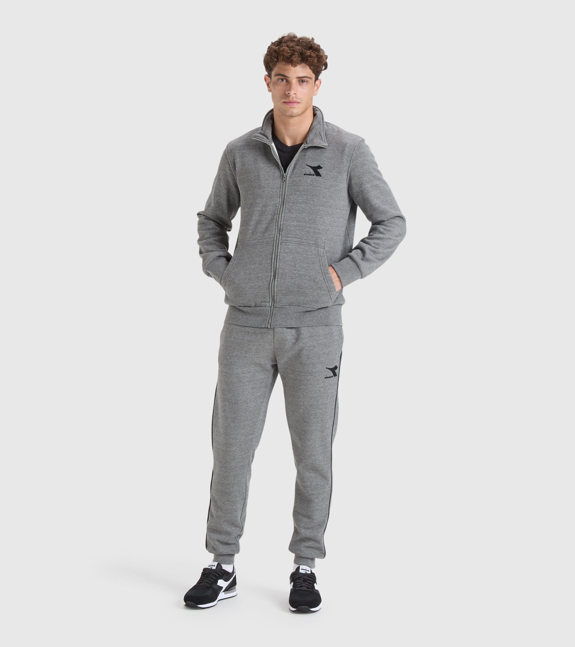 Sportliches Sweatshirt - Herren SWEAT FZ CORE DUNKELGRAU MELANGE - Diadora