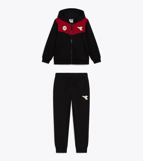 Ch&aacute;ndal cotton look - Regular/Relaxed - Ni&ntilde;os y ni&ntilde;as JU. TRACKSUIT HD FZ LOGO (FT) NEGRO - Diadora
