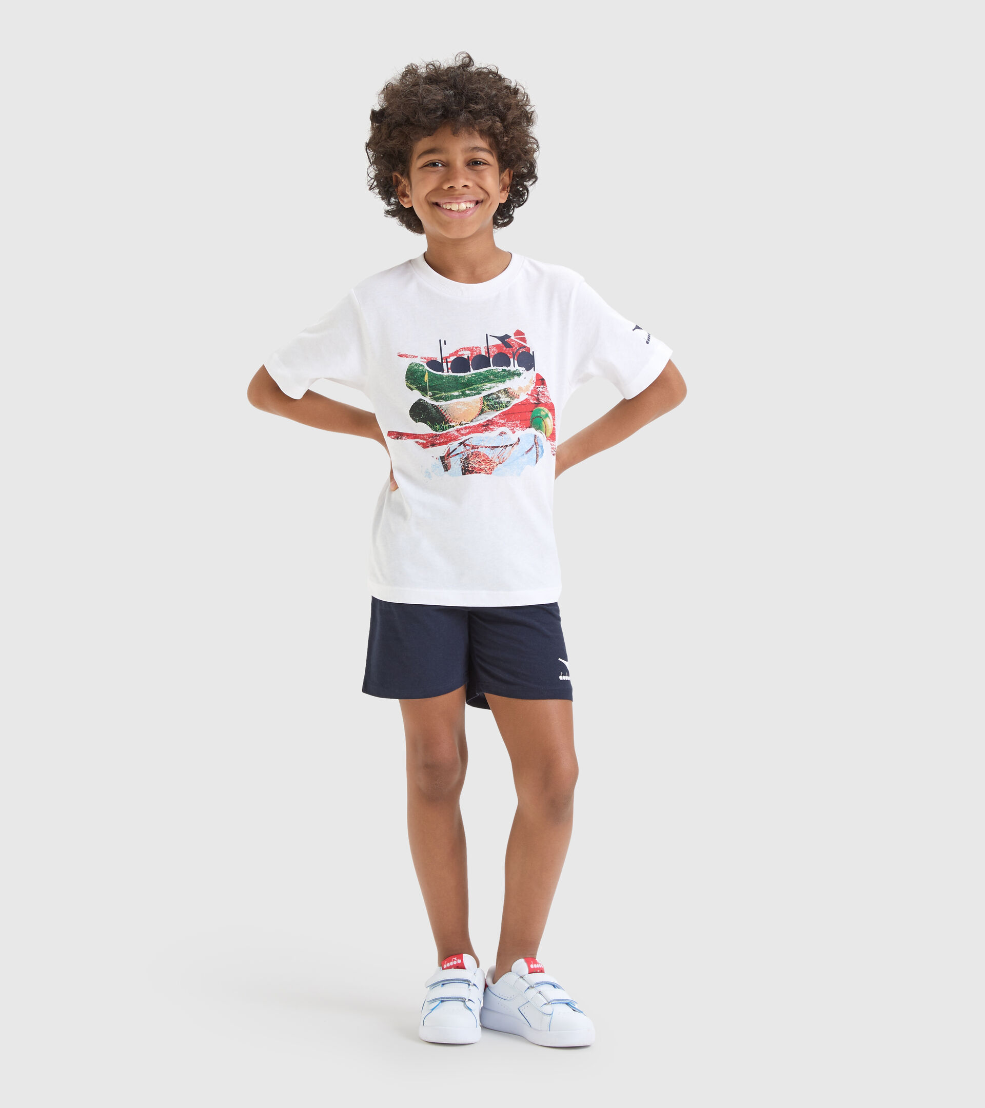 Cotton shorts/T-shirt set - Boys JB.SET SS PLAYGROUND OPTICAL WHITE - Diadora