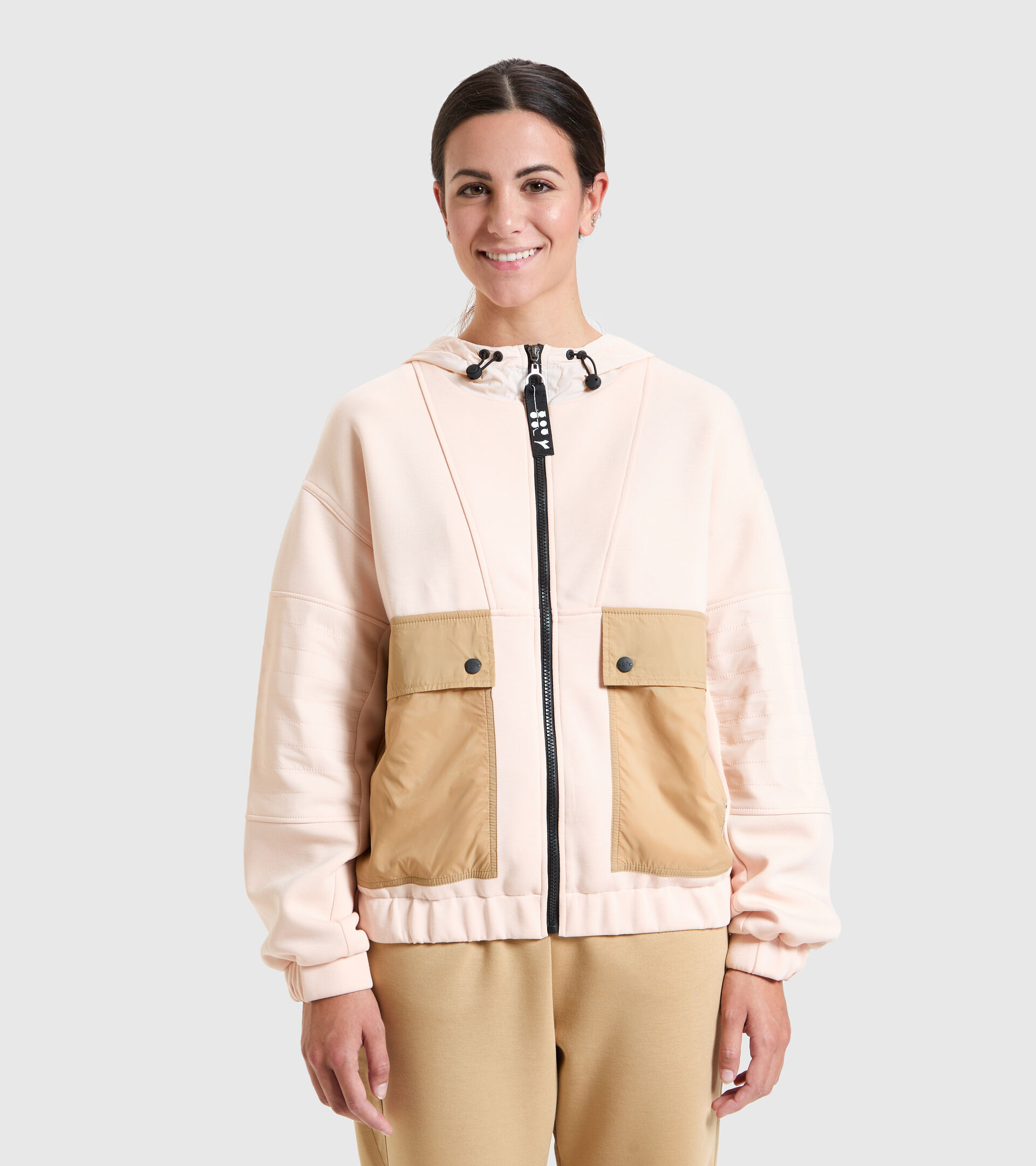Sports jacket - Women L. TRACK JACKET URBANITY PASTEL ROSE TAN - Diadora
