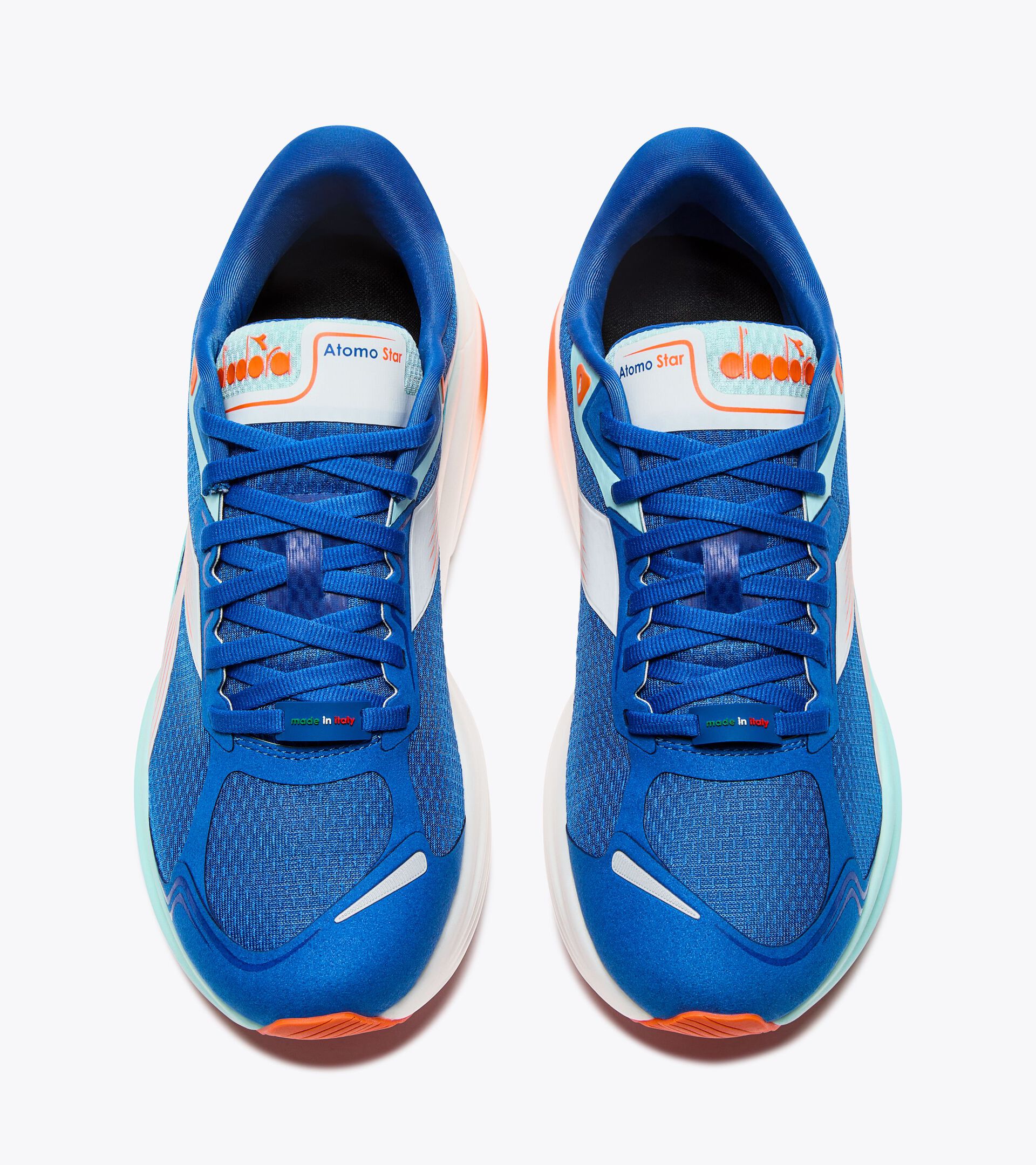 Made in Italy running shoe - Lightness and cushioning - All-Gender ATOMO STAR BLUE LAPIS/SPA RETREAT/WHITE - Diadora