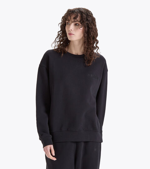 Cotton sweatshirt - Gender neutral SWEATSHIRT CREW SPW LOGO BLACK - Diadora
