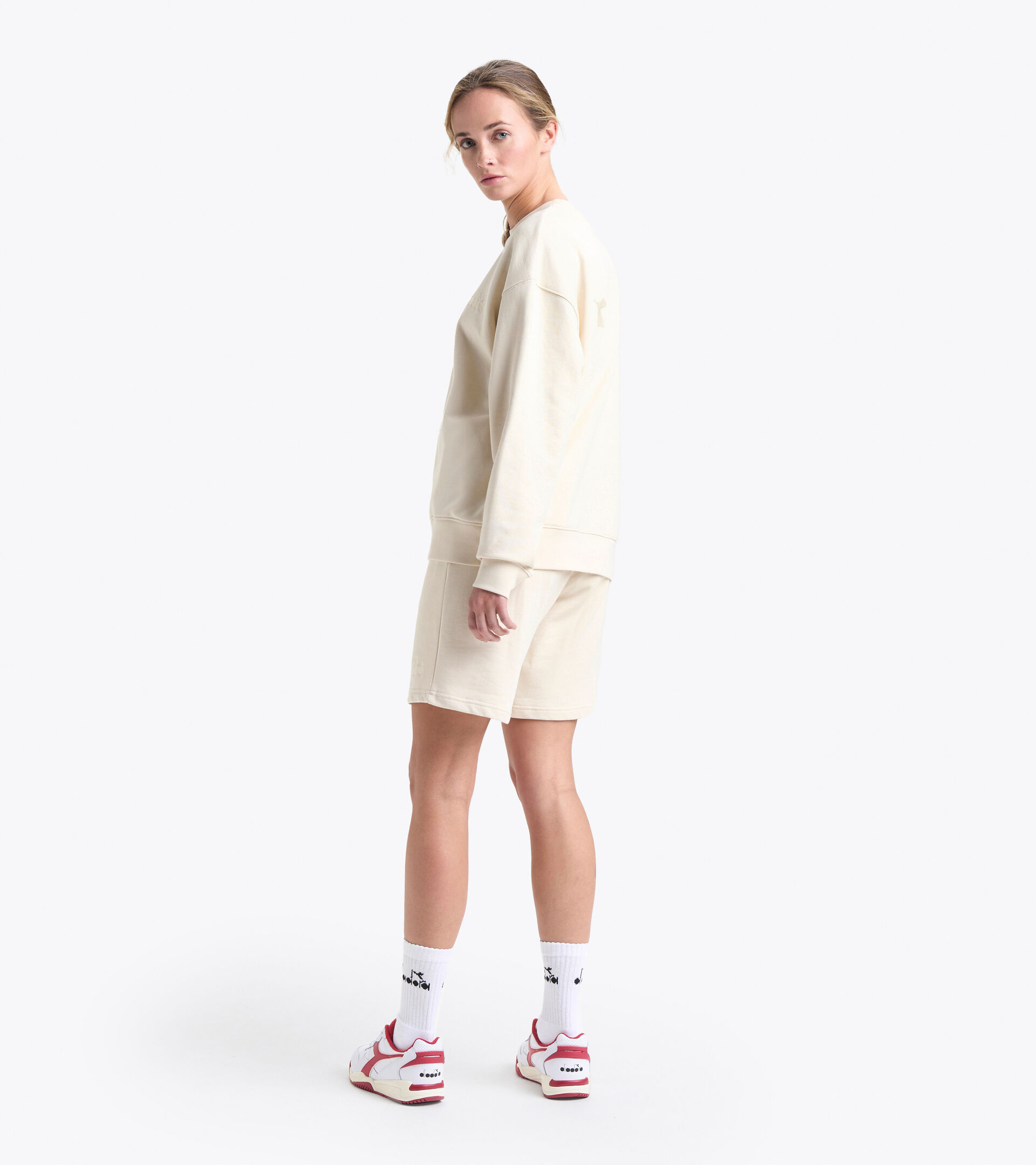 Cotton sweatshirt - Gender neutral SWEATSHIRT CREW SPW LOGO WHITE SWAN - Diadora