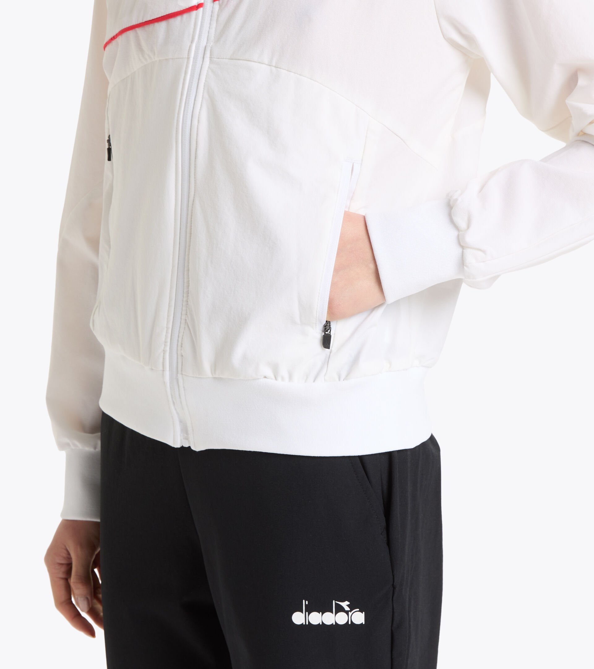Full-zip jacket - Women L. FZ JACKET OPTICAL WHITE - Diadora