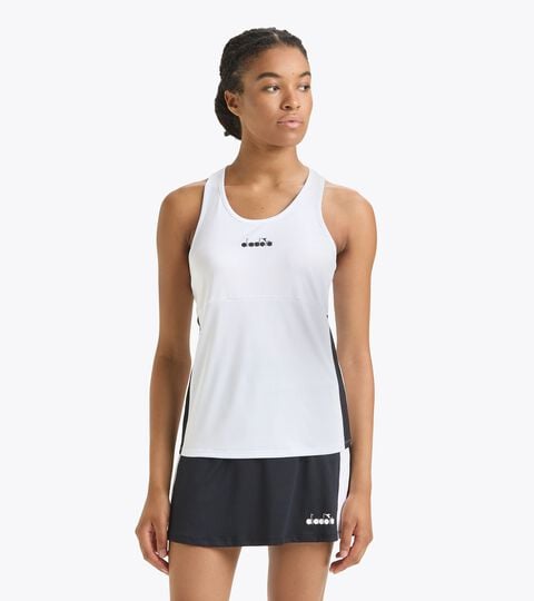 Camiseta sin mangas para correr - Mujer L. CORE TANK BLANCO VIVO/NEGRO - Diadora