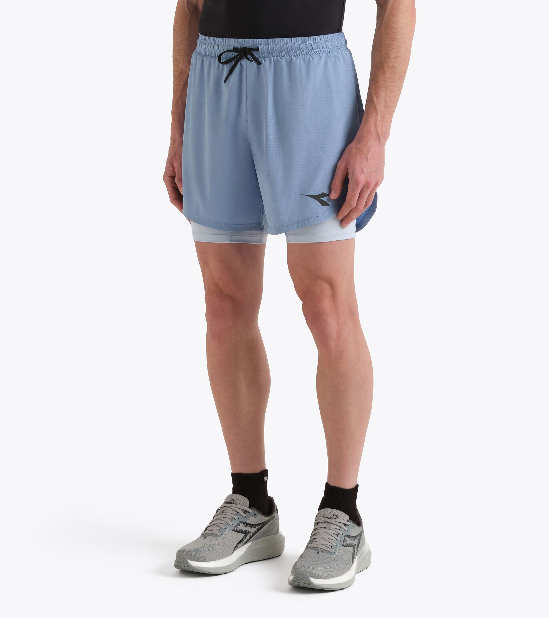 2-in-1 Running Shorts - Men&rsquo;s
 SHORTS 2IN1 5 ENDLESS SKY - Diadora