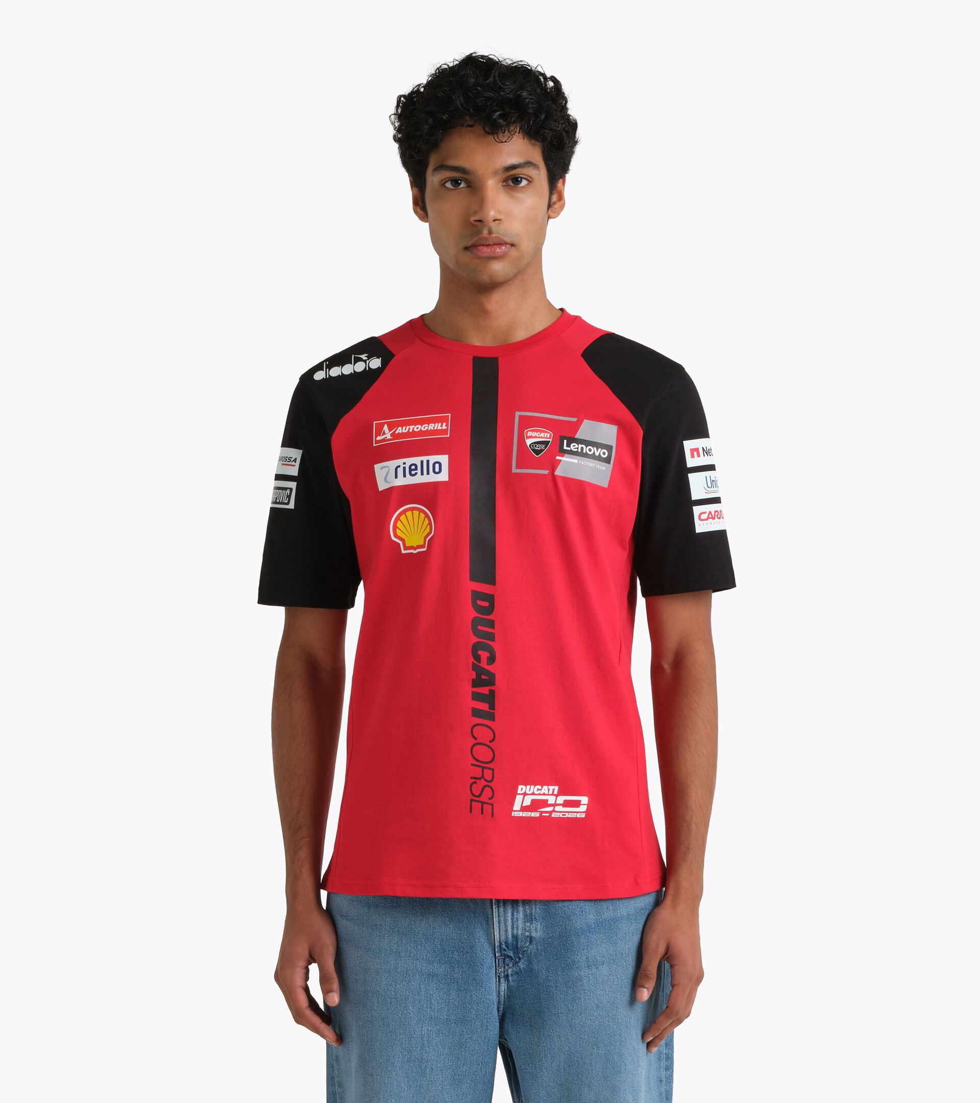 Sporty Ducati 2026 MotoGP replica T-Shirt - Men&rsquo;s T-SHIRT DUCATI REPLICA MGP26 DUCATI MGP RED/BLACK - Diadora