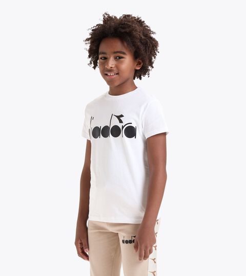 T-Shirt aus 100 % Baumwolle - Junge JB.T-SHIRT SS LOGO NATURE PAPYRUS WEISS - Diadora