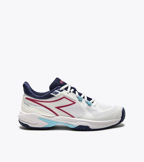 Pickleball shoes for hard surfaces or clay courts - Women TROFEO 2 W AG PKL WHITE/BLUEPRINT/PINK YARROW - Diadora