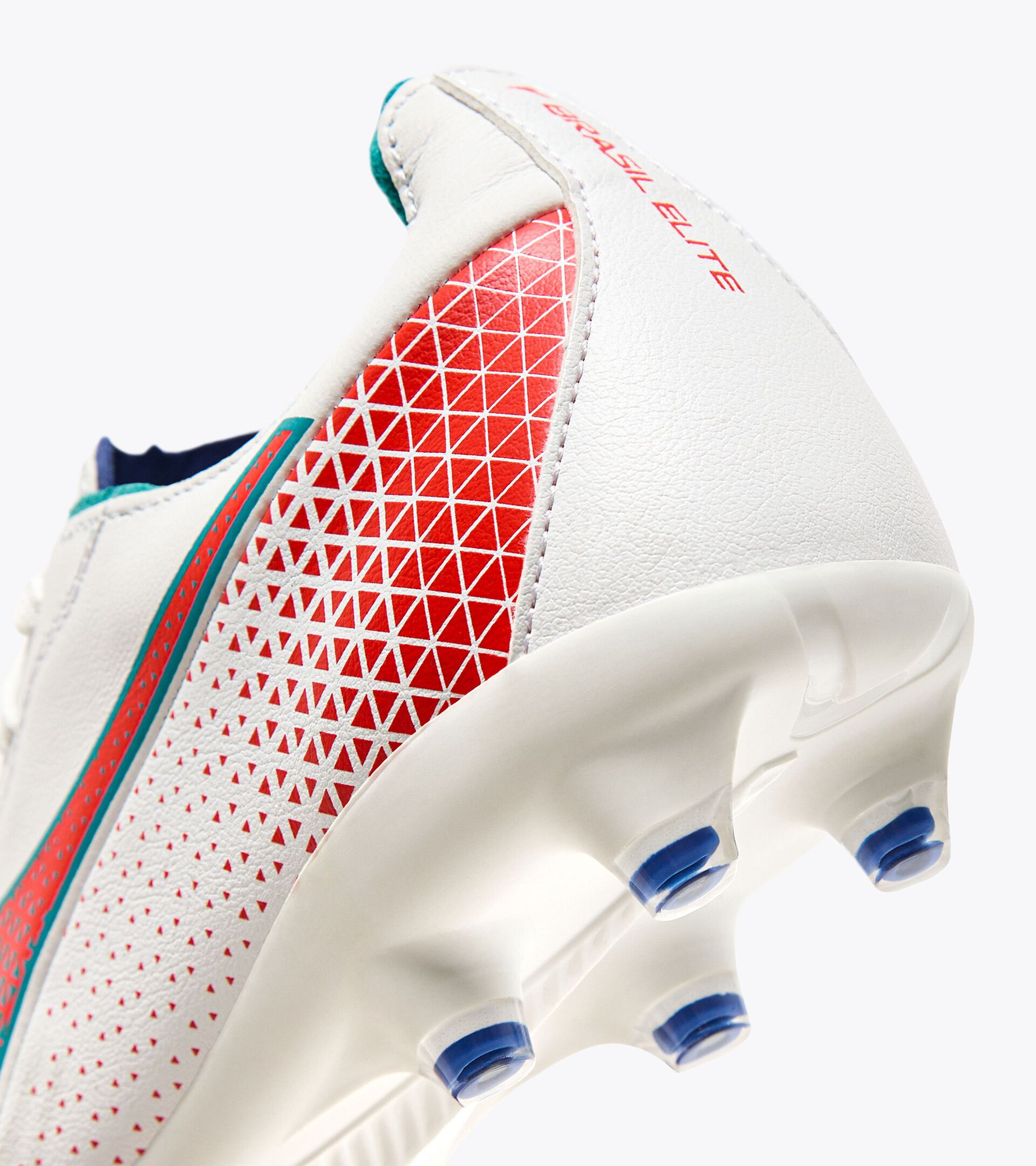 Calcio boots for firm grounds - Women  BRASIL ELITE GR LT W LP12 WHT/TILE BLUE/FLUO RED - Diadora