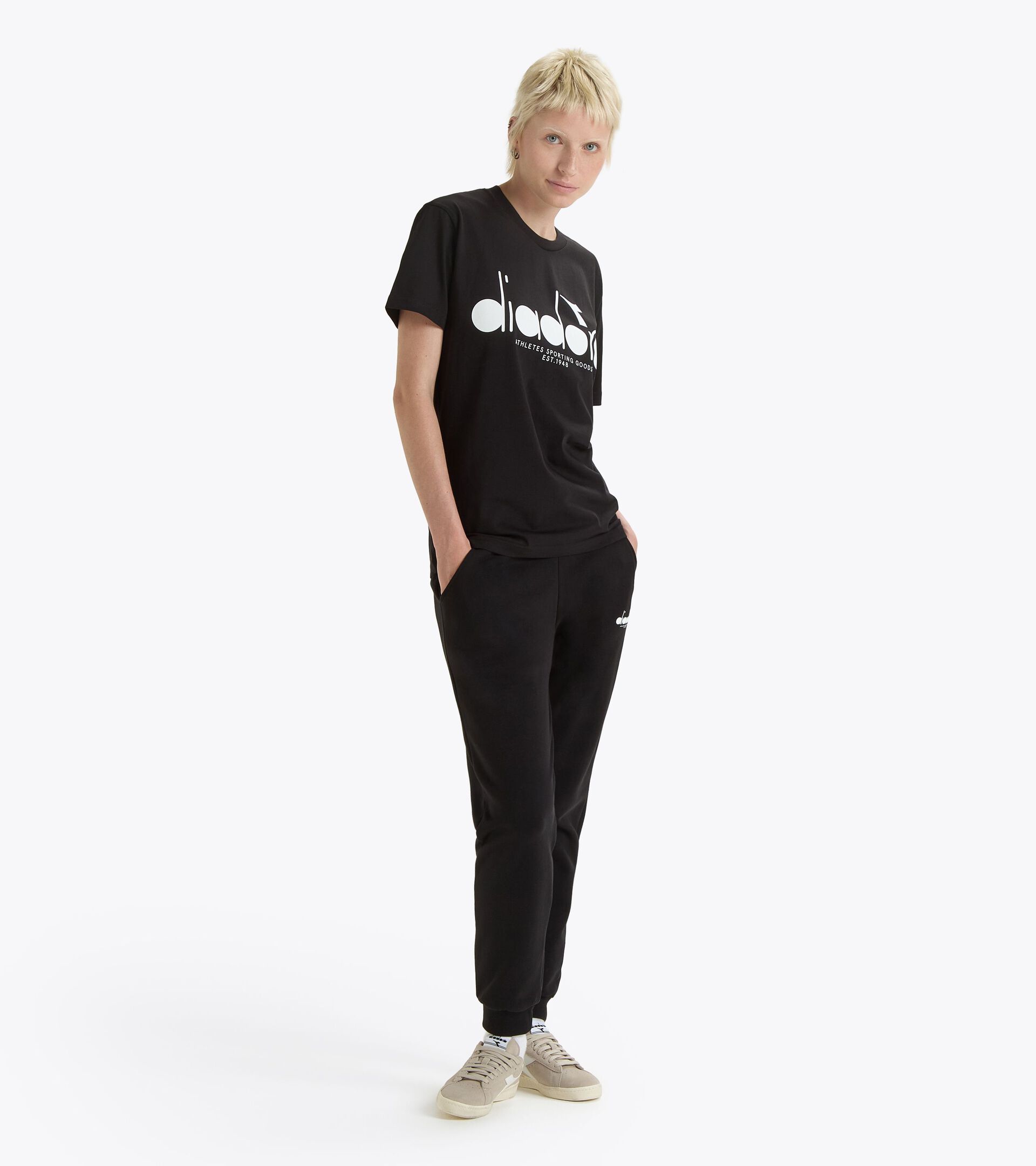 T-shirt - All-Gender T-SHIRT SS LOGO BLACK - Diadora