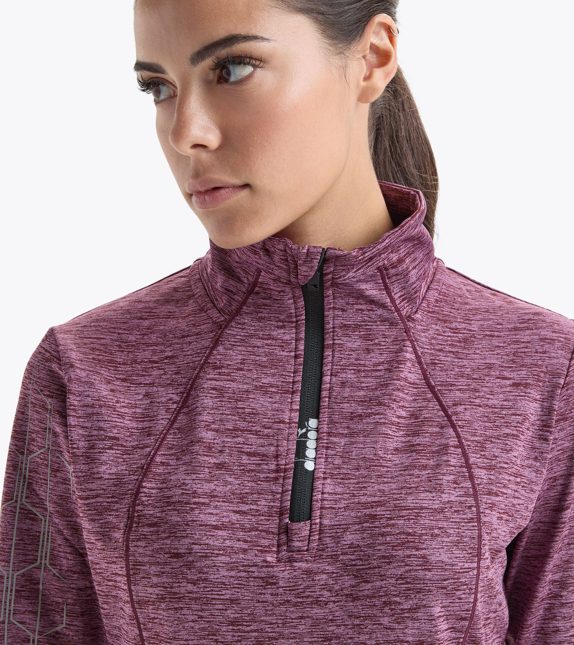 Maglia da running 1/2 zip - Donna L. WARM UP WINTER SWEAT BE ONE VIOLA PORTO ROYALE - Diadora