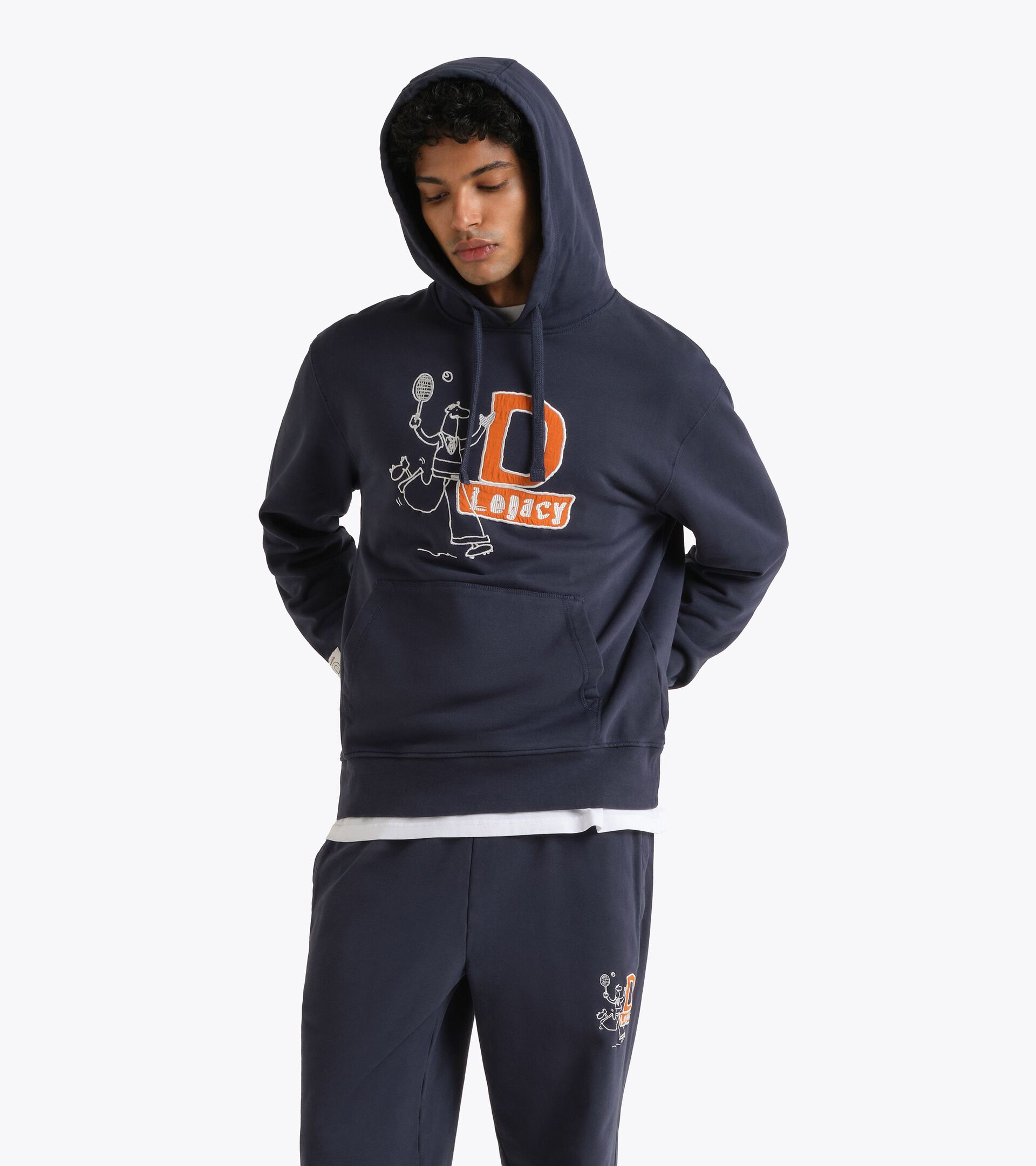 Legacy Sweatshirt mit Kapuze - Made in Italy - F&uuml;r alle Geschlechter
 HOODIE LEGACY NACHTSBLAU - Diadora