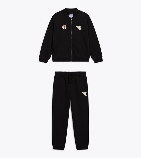 Cotton-look tracksuit - Regular fit - Boys JB. TRACKSUIT FZ LOGO (BR) BLACK - Diadora
