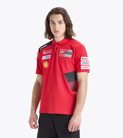Sporty Ducati 23 MotoGP Polo - Men’s POLO DUCATI REPLICA MGP23 DUCATI MGP RED/BLACK - Diadora