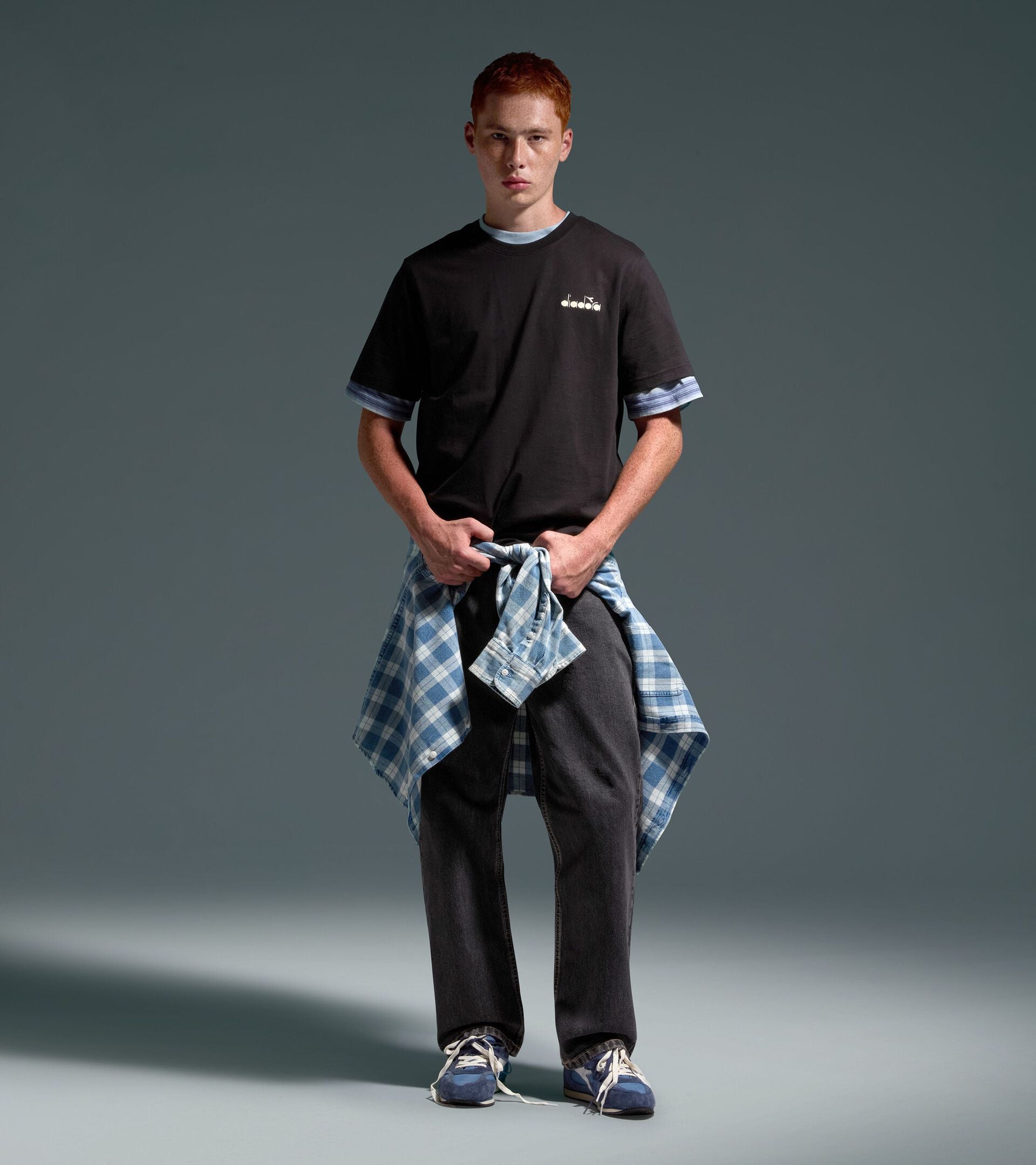 T-Shirt mit kurzen &Auml;rmeln - Regular Fit - Herren LOGO SPECTRA SS T-SHIRT SCHWARZ - Diadora
