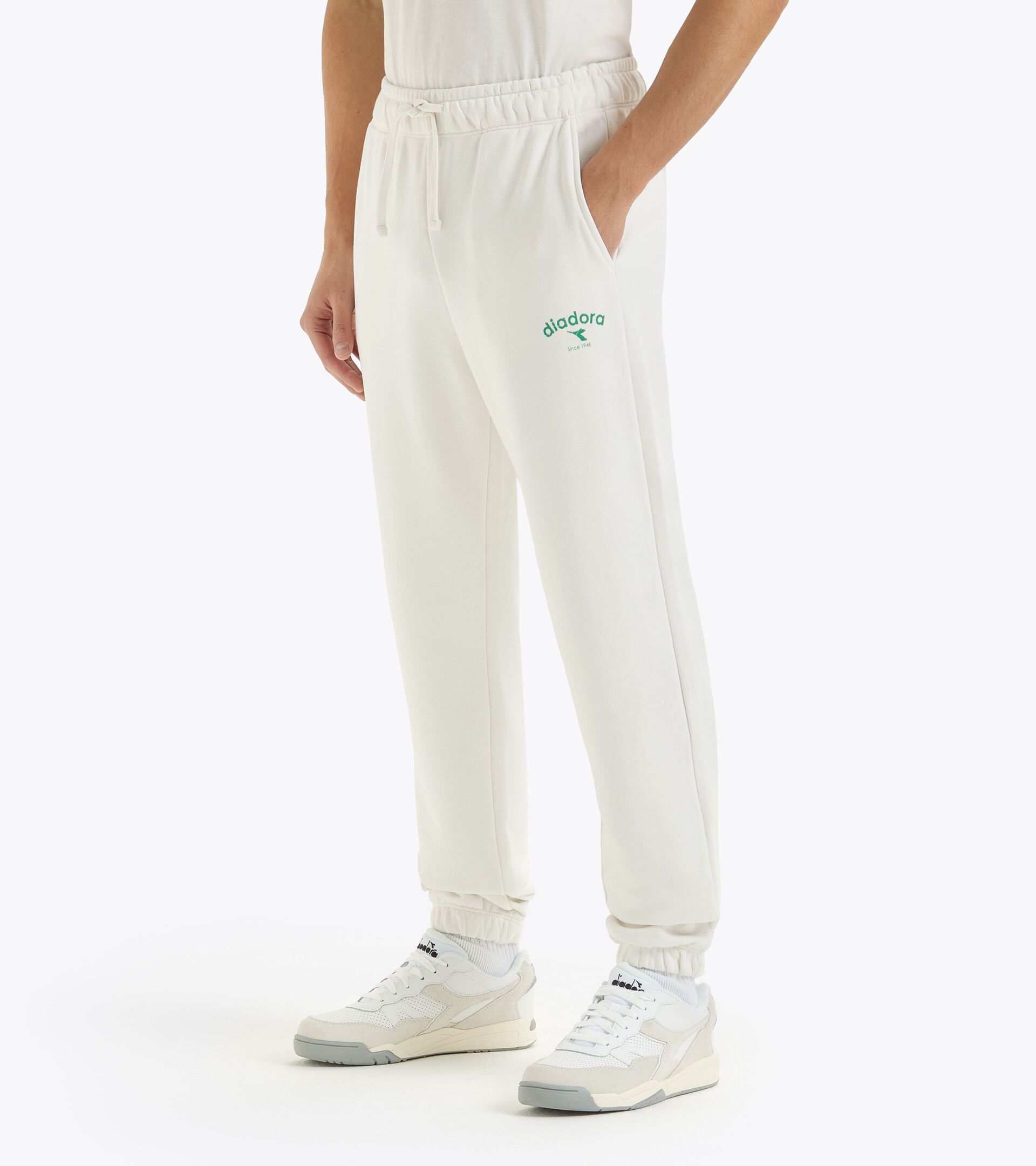Pantaloni sportivi - Gender Neutral PANTS ATHL. LOGO BIANCO LATTE - Diadora