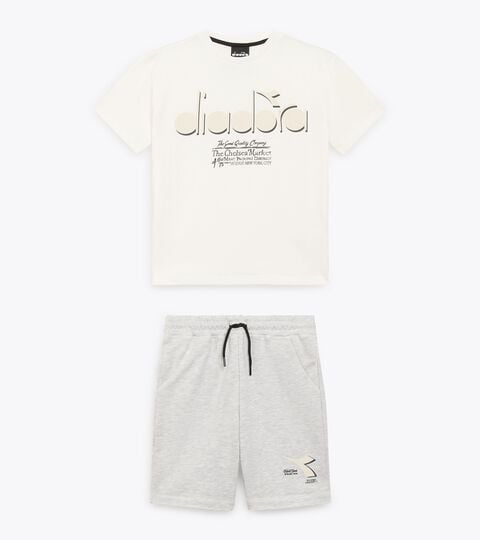 Sport suit - Fit comfort - Boy JB. SET DISTRICT OFF WHITE /MELANGE GRAY - Diadora