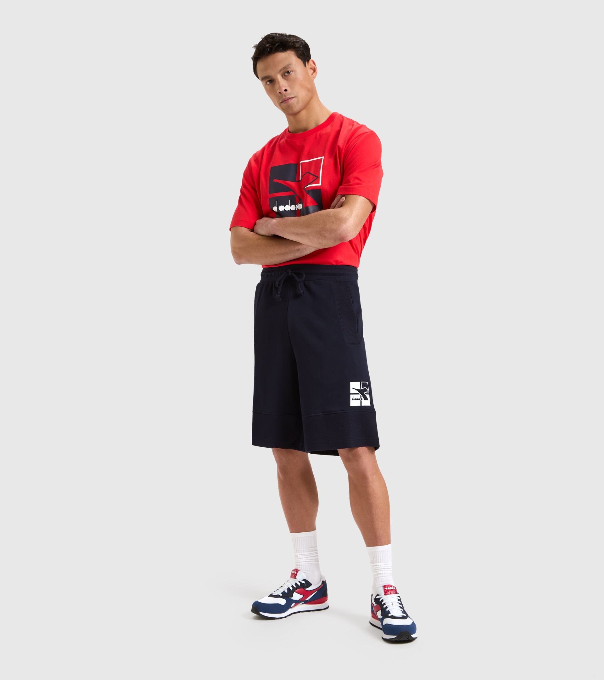 Training Bermuda shorts - Men BERMUDA WEAVE CLASSIC NAVY - Diadora