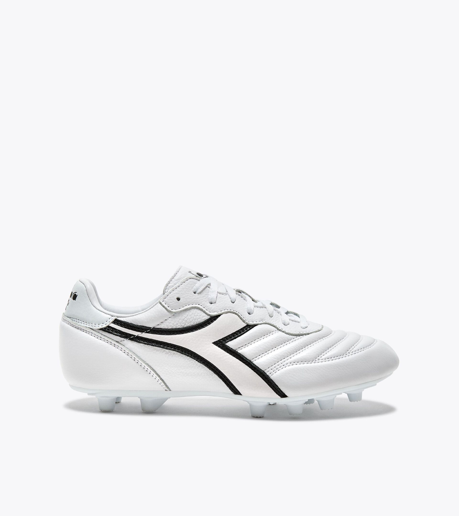 Leather calcio boots for firm ground - Men's BRASIL LT+ MDPU WHITE/BLACK - Diadora