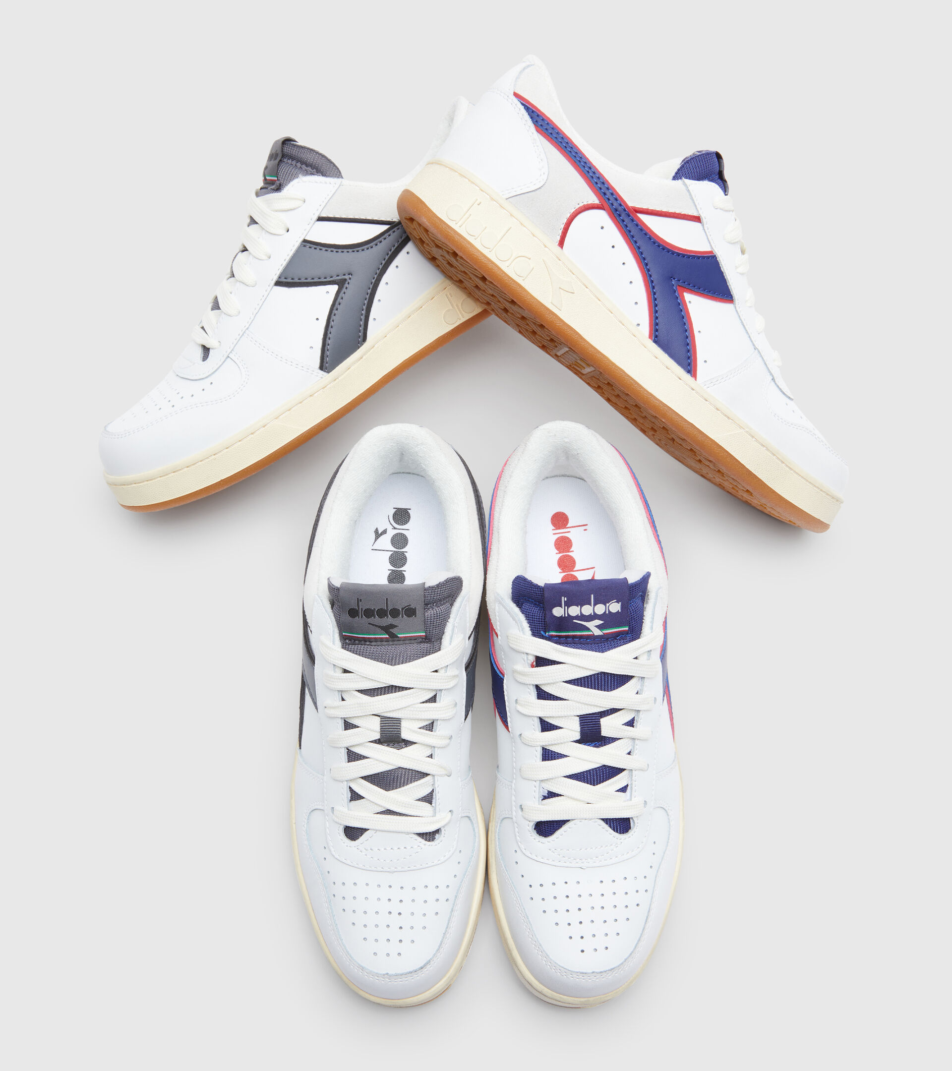 Sports shoe - Unisex MAGIC BASKET LOW ICONA WHITE/STEEL GRAY - Diadora