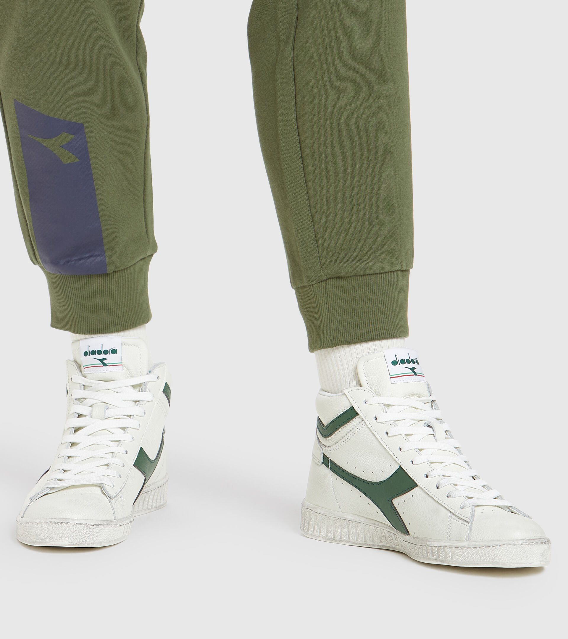 Footwear Sportswear UNISEX GAME L HIGH WAXED BIANCO/FOGLIAME Diadora