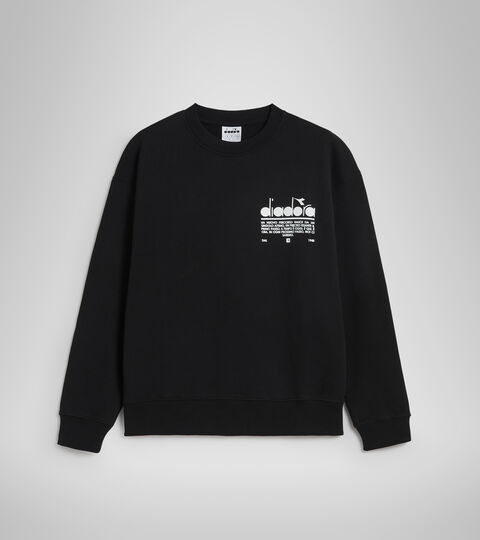 SWEATSHIRT CREW MANIFESTO, NOIR Sweat-shirt ras-de-cou en Coton - Unisexe SWEATSHIRT CREW MANIFESTO NOIR - Diadora