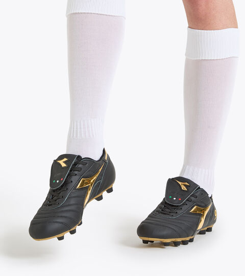 BRASIL#9 ITA LT+ MDPU, BLACK/GOLD Football boots Made in Italy- Men BRASIL#9 ITA LT+ MDPU BLACK/GOLD - Diadora