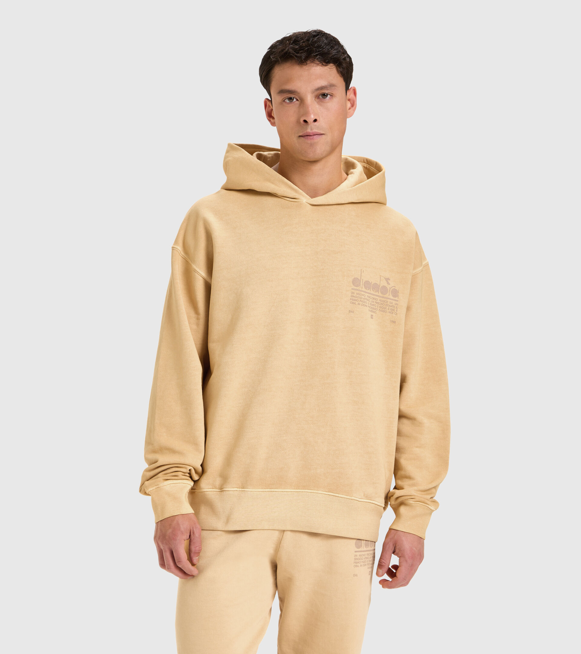 Unbrushed organic sweatshirt - Unisex HOODIE MANIFESTO PALETTE DESERT MIST - Diadora