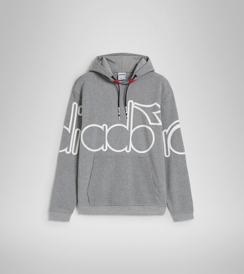HOODIE URBANITY, LIGHT MIDDLE GREY MELANGE Viscose and polyester sweatshirt - Men HOODIE URBANITY LIGHT MIDDLE GREY MELANGE - Diadora