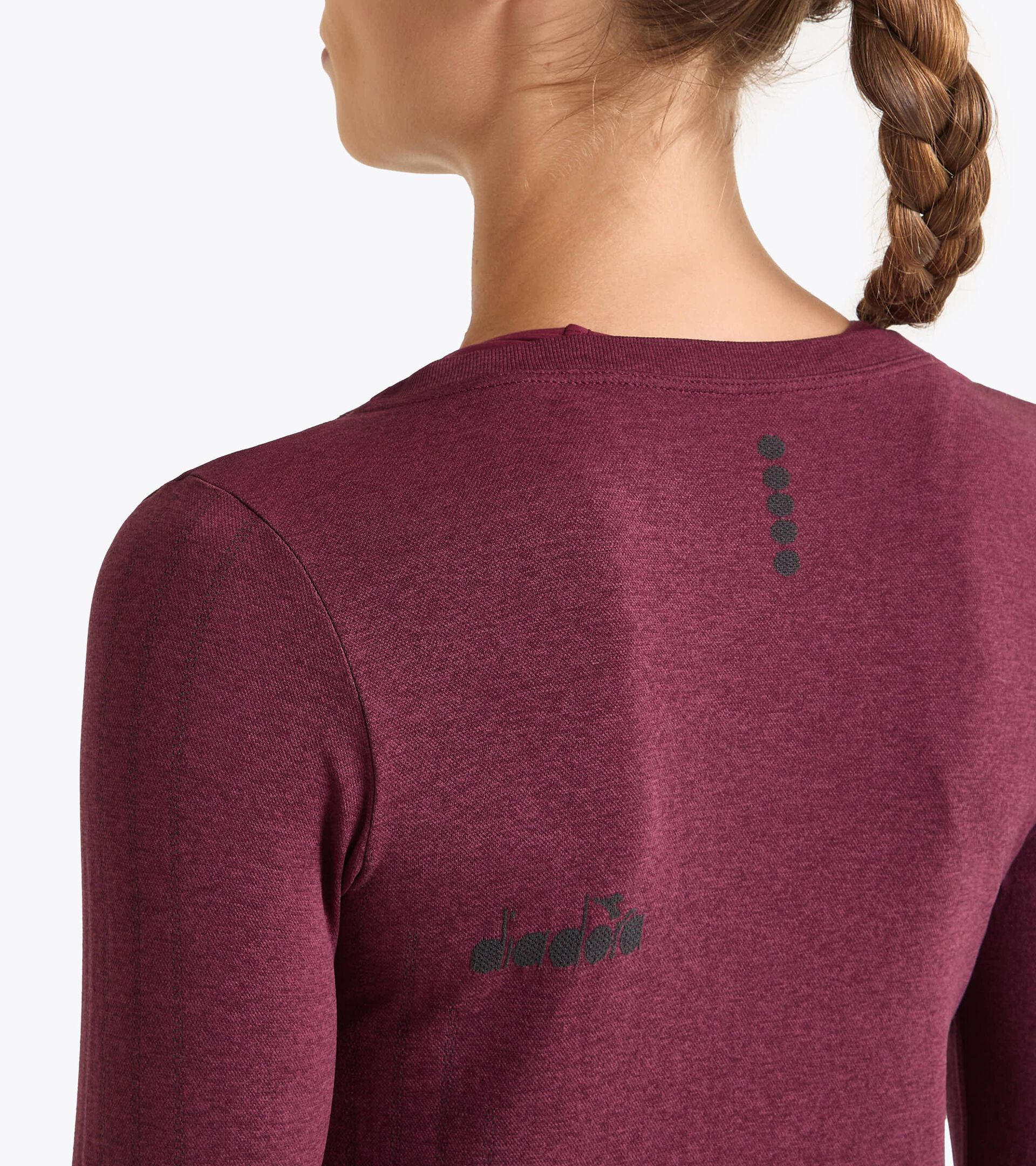 3/4-sleeve thermoregulating technical tee - Tennis - Women's L. 3/4 T-SHIRT ICON STRATOUNO MAROON BANNER - Diadora